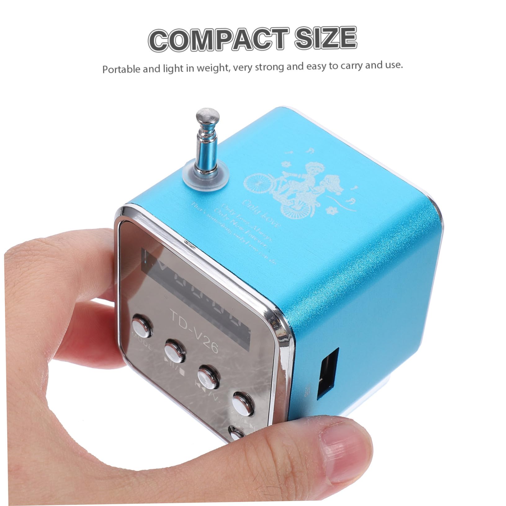 Toddmomy Mini-Enceinte sans Fil Portable Rétro Bleue en Alliage D’Aluminium