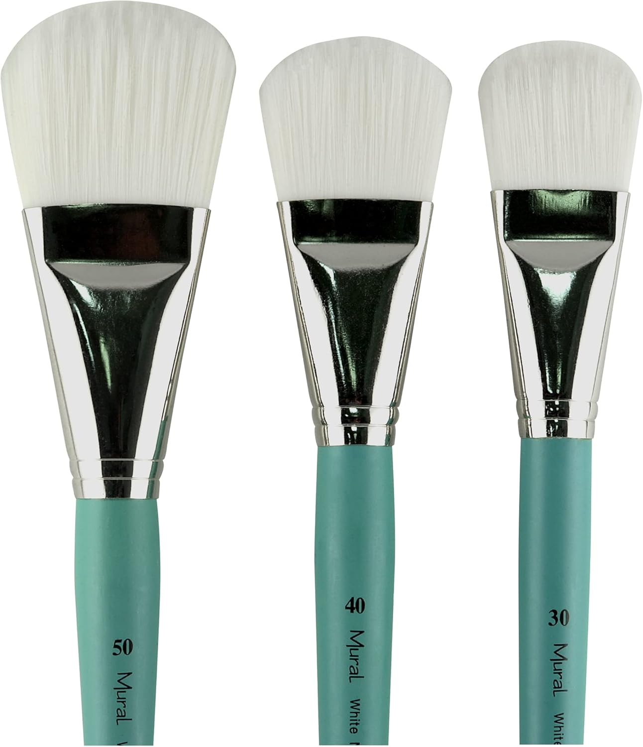 Creative Mark Mural Large Artist Brushes - White Filament Brushes for Acrylic & Watercolor Paint - Filbert # 30