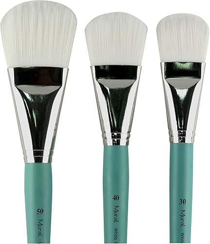 Miniatura 2 de Creative Mark Pinceles para artistas grandes murales, pinceles de filamento blanco para pintura acrílica y acuarela - Filbert # 30