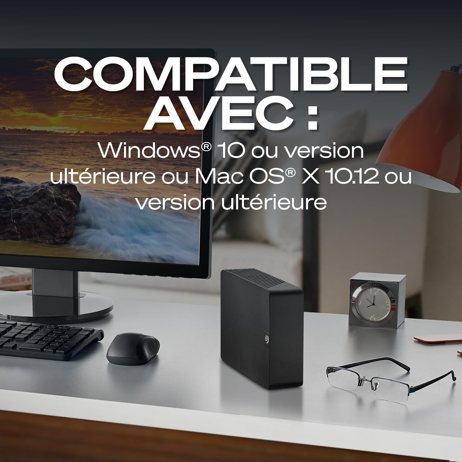 Seagate Expansion Desktop 12To, Disque Dur Externe HDD, 3.5 pouces, USB 3.0, PC & Notebook, Services Rescue (STKP12000400)