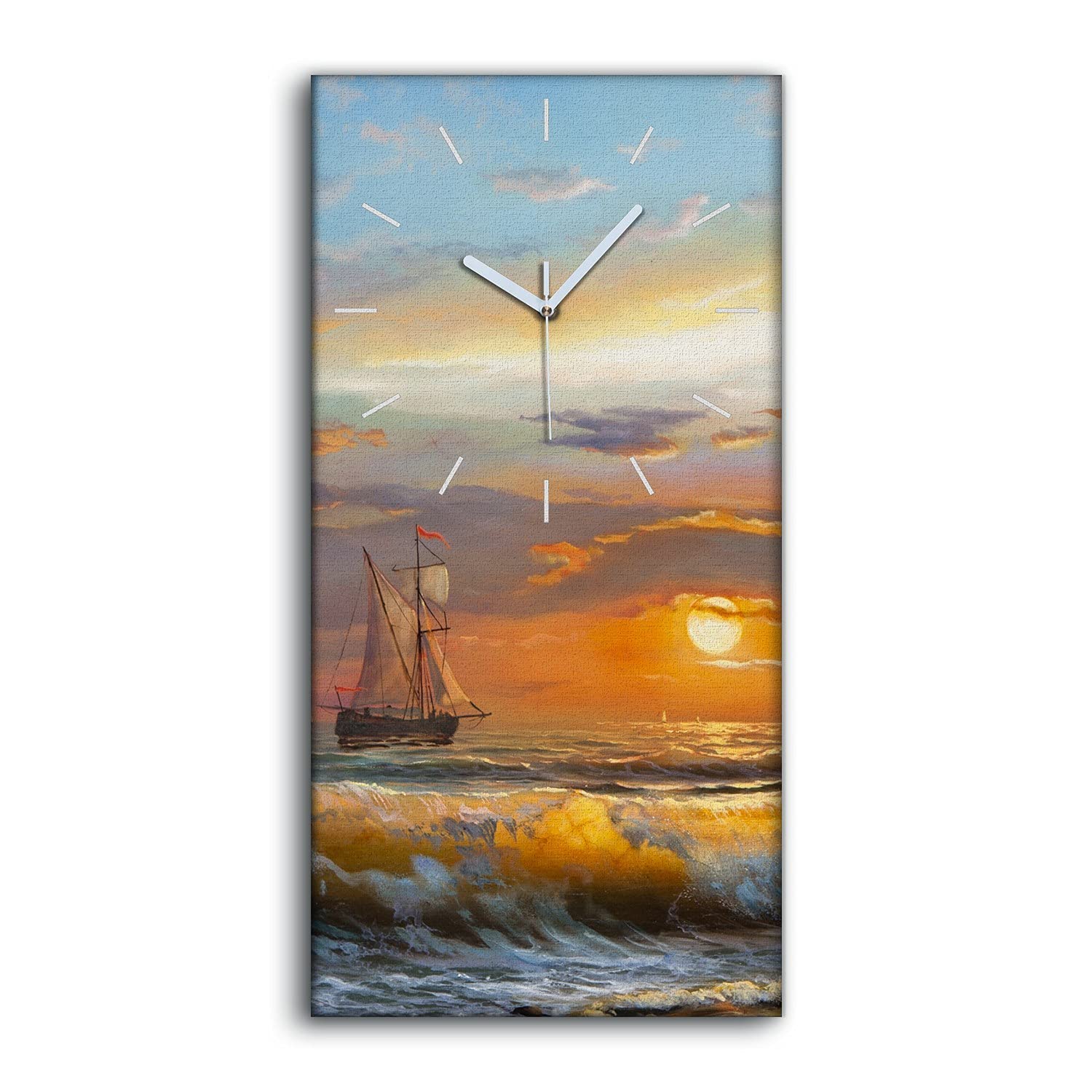 Horloge sur Toile Ocean pour Décoration Salon et Chambre