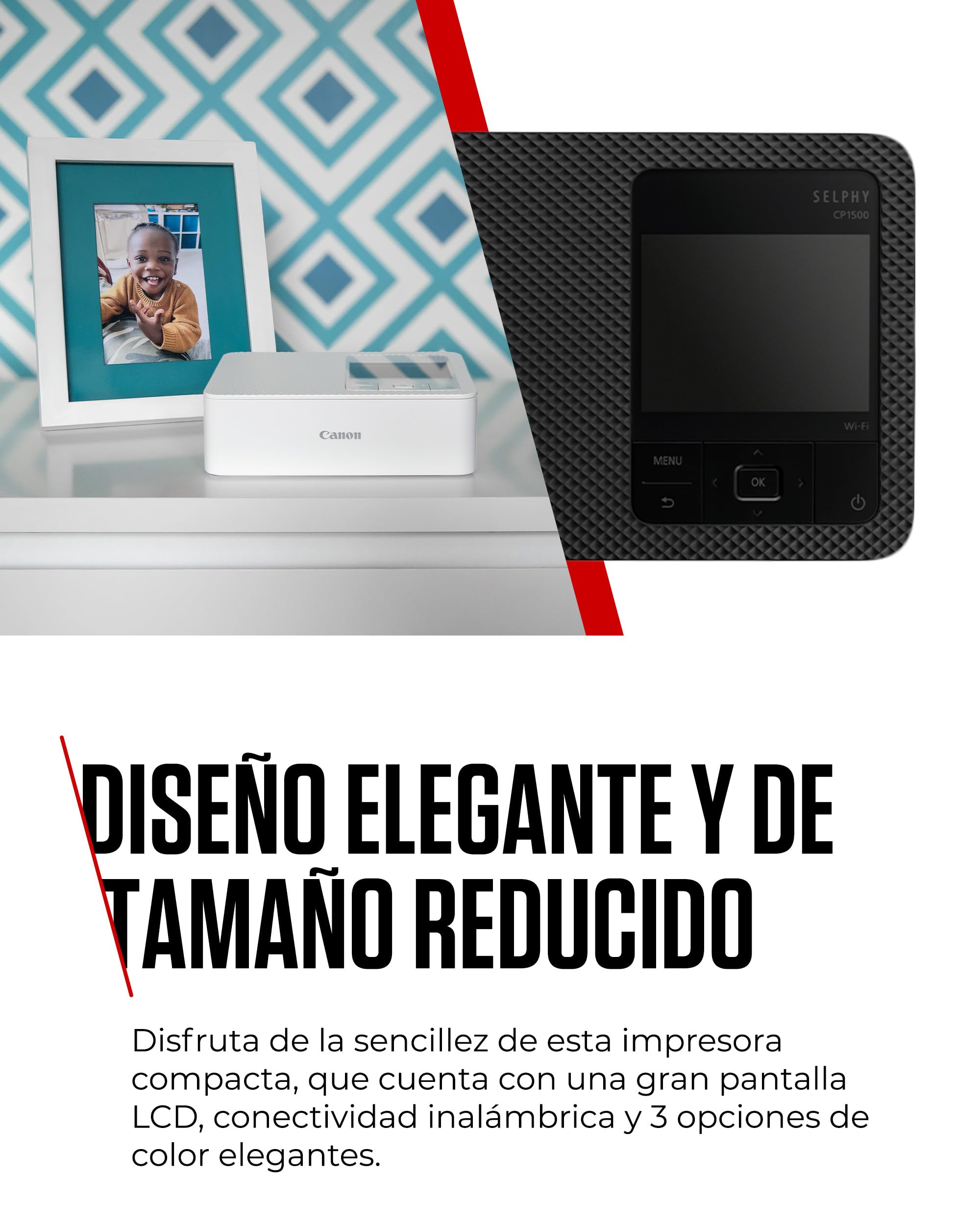 Canon Kit de Papel para Impresora fotográfica portátil SELPHY CP1500, Blanco - Impresora Bluetooth inalámbrica con Accesorios - Compacta y Ligera - con 54 Hojas de Papel 4x6 — view 10