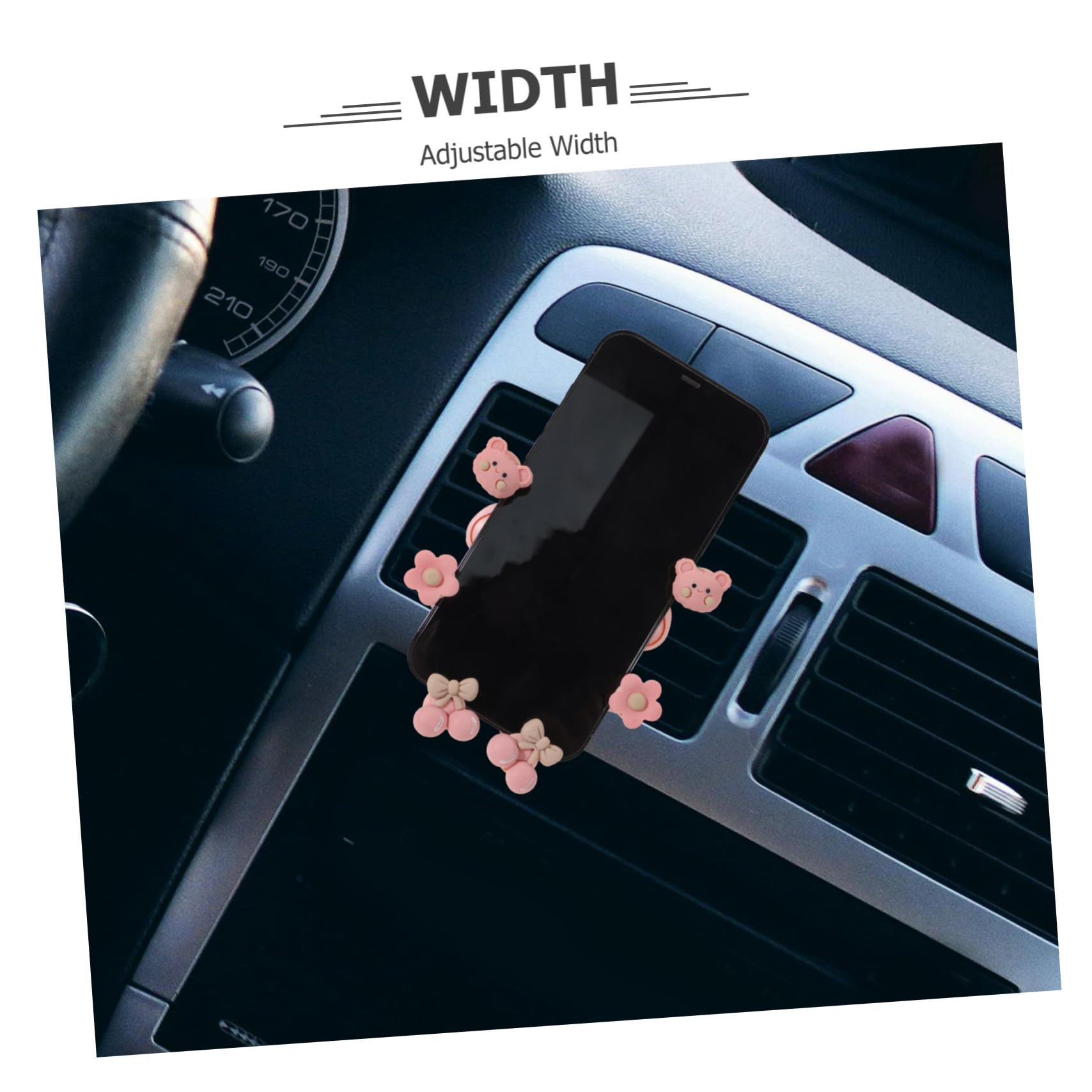Mikikit 5pezzi Supporto Per Smartphone Da Auto Con Clip Per Bocchetta Design Pratico e Sicuro Facile Da Installare e Rimuovere Compatibile Con Tutti Modelli Di Telefono Orsetto