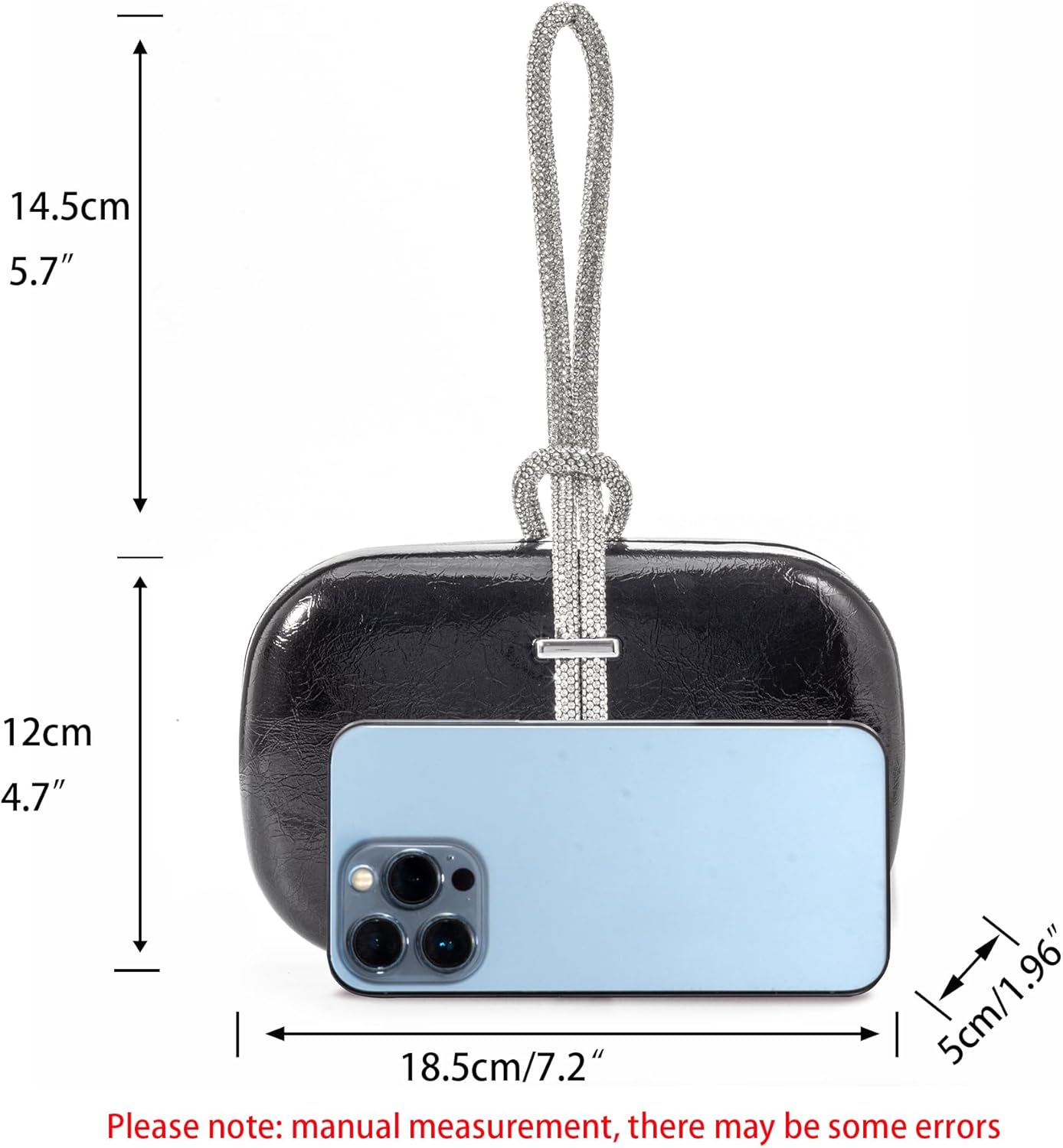 CARIEDO Women's Rhinestones Evening Handbag Crystal Clutch Bridal Purse for Wedding Prom Night Out Party - Image 4