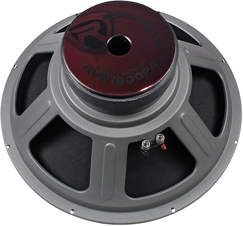Miniatura 9 de Rockville RVW1800P8 Subwoofer para DJ sin procesar de 1800 W, 18 pulgadas, 8 ohmios, manejo de alta potencia, respuesta de graves profundos,