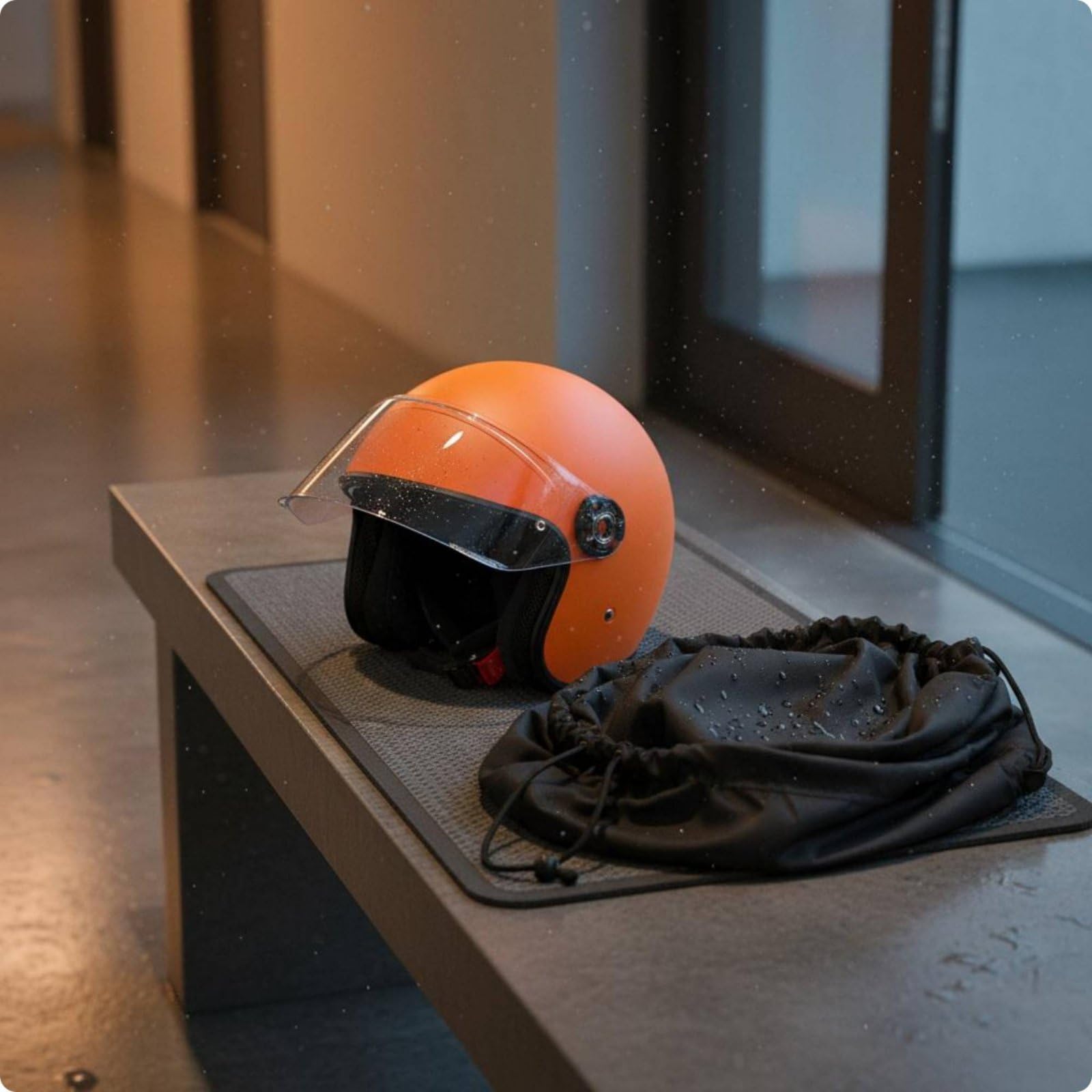 Custodia Casco Sacca Zaino Borsa Sacchetto Materiale Oxford 420D Resistente E Leggero Apertura E Chiusura a Coulisse per Carico Rapido Riparo da, Black 210D