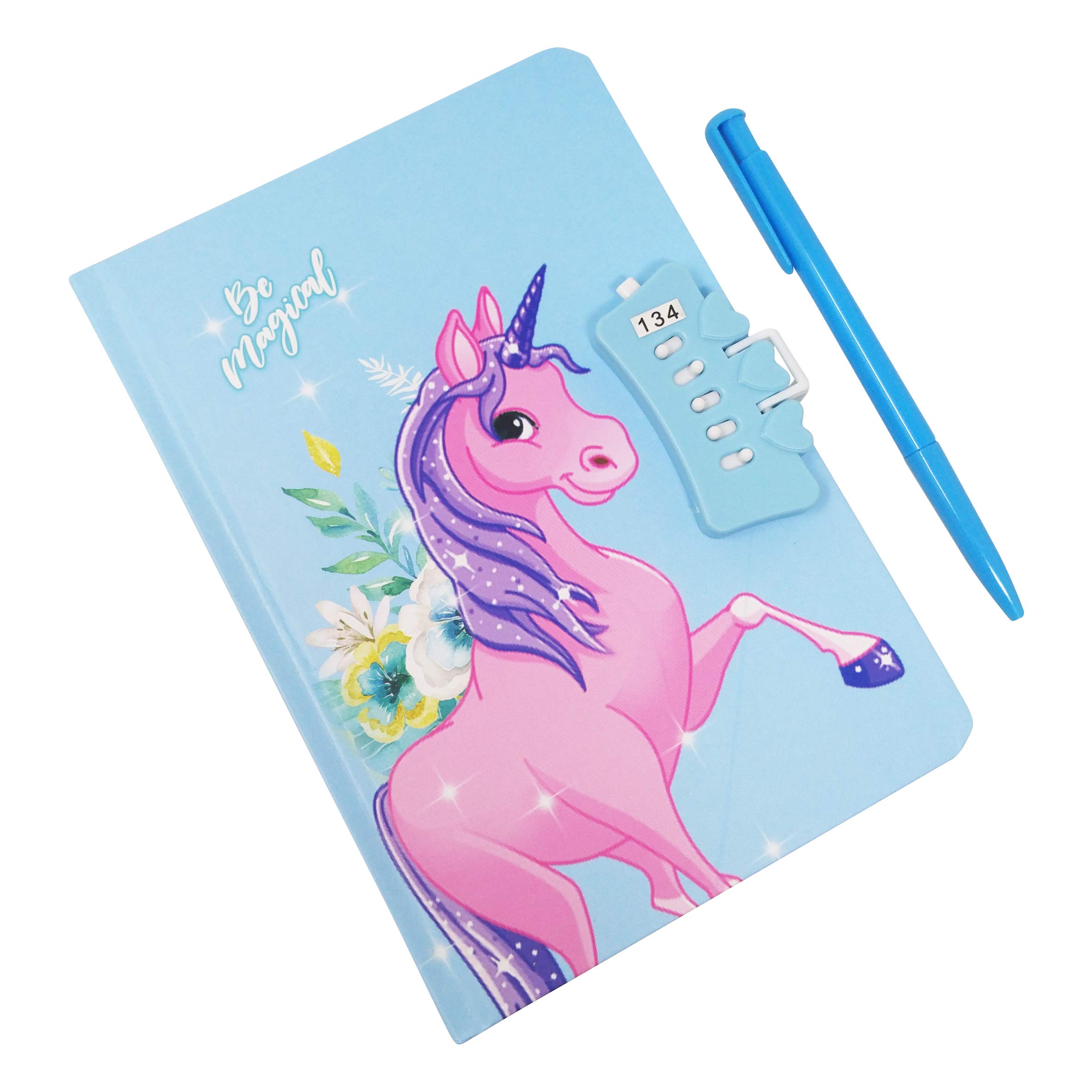PARTEET Password Protected Cartoon Printed Dairy with Pen(Assorted Color)