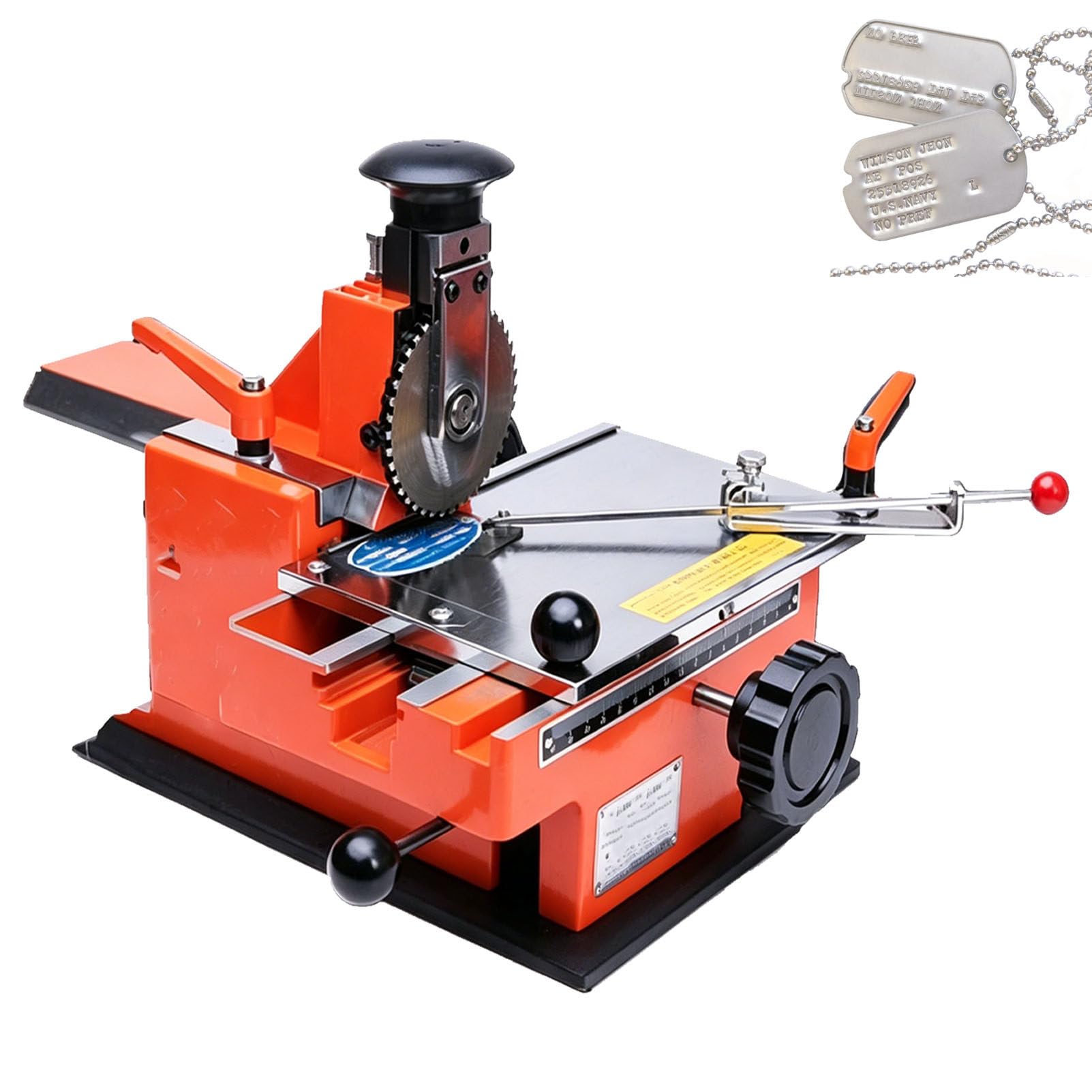 Pfps Semi-Automatic Metal Nameplate Stamping Machine, Adjustable Character Wheels Options 2/2.5/3/4/5/6mm, Embosser Dog Tag Printer for Industrial Marking 2.5mm