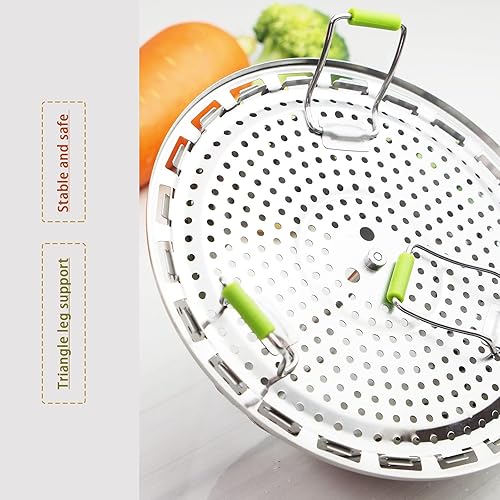 Miniatura 5 de Cesta de vapor, utensilios de cocina plegables de acero inoxidable, tamaños ajustables para adaptarse a varias ollas (5.1 a 9 pulgadas)