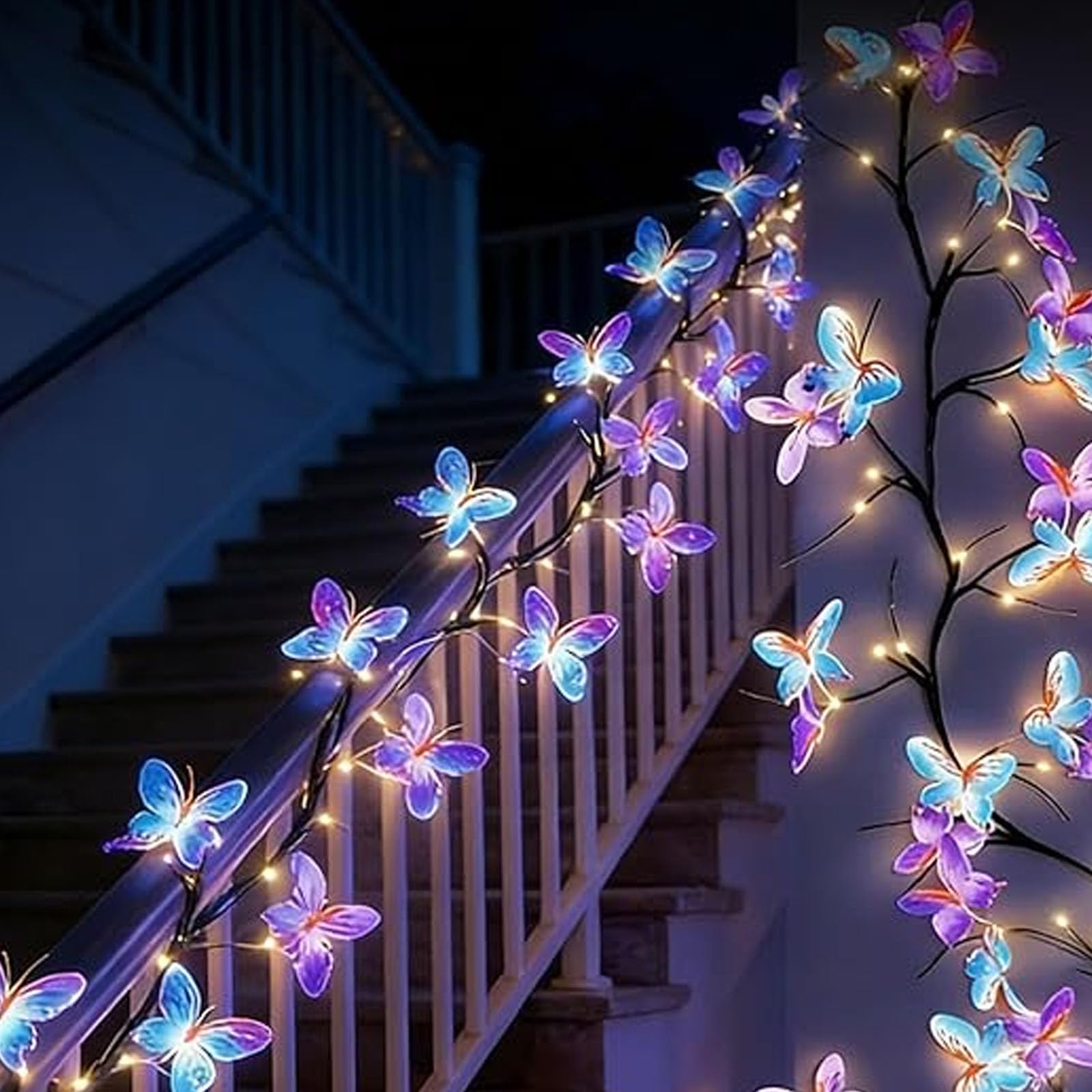 2026 LED Butterfly Vine Lights, Butterfly Vine LED String Lights, 1.6m 36led USB Powered Butterflys String Light, 8 Dynamic Modes Soft Warm Glow with Remote Timer Dimmable (1 pcs)
