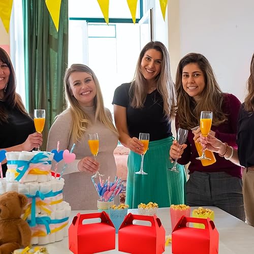 Miniatura 2 de 30 cajas de regalo a dos aguas, pequeñas cajas de regalo de papel kraft de cartón rojo para fiestas, postres, dulces, galletas, cumpleaños, baby