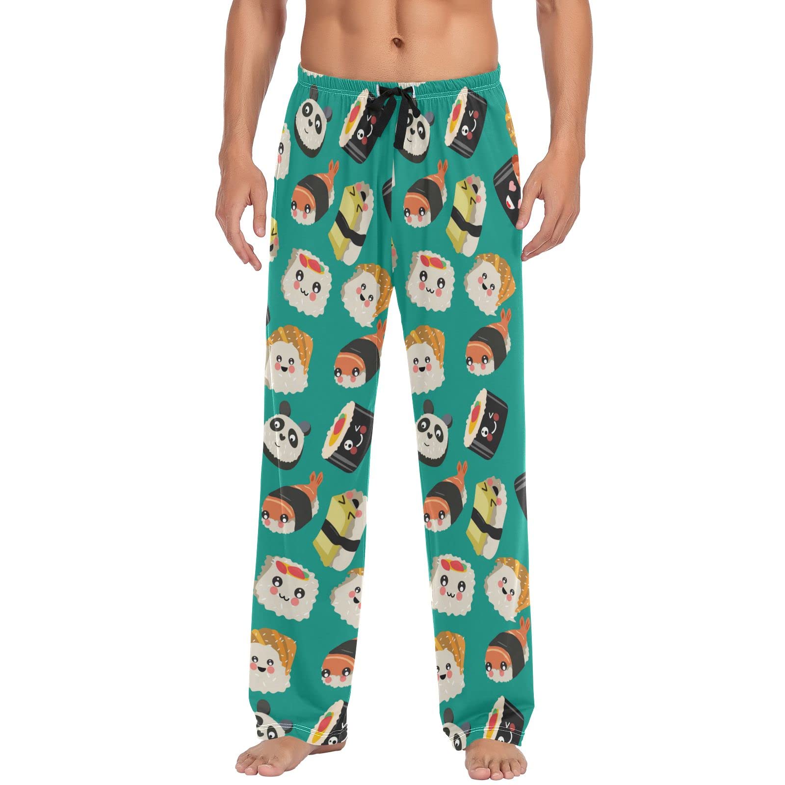Kwqdozf Men's Multi- Sushi Pajama Pants Sleep Lounge Pants Pjs Bottoms With Pockets
