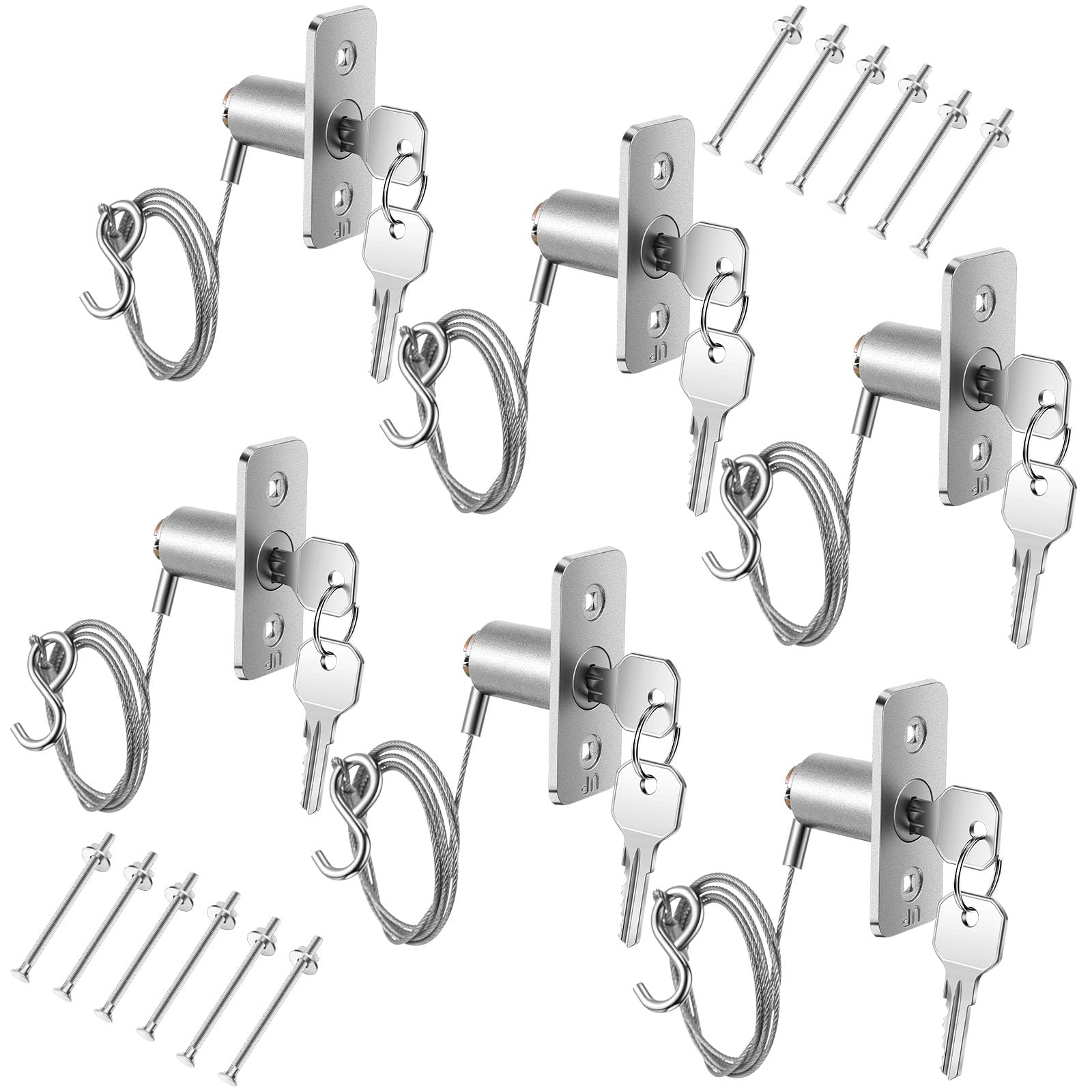 MorningRo 6 Set Garage Door Emergency Key Release Lock Kit with Cable