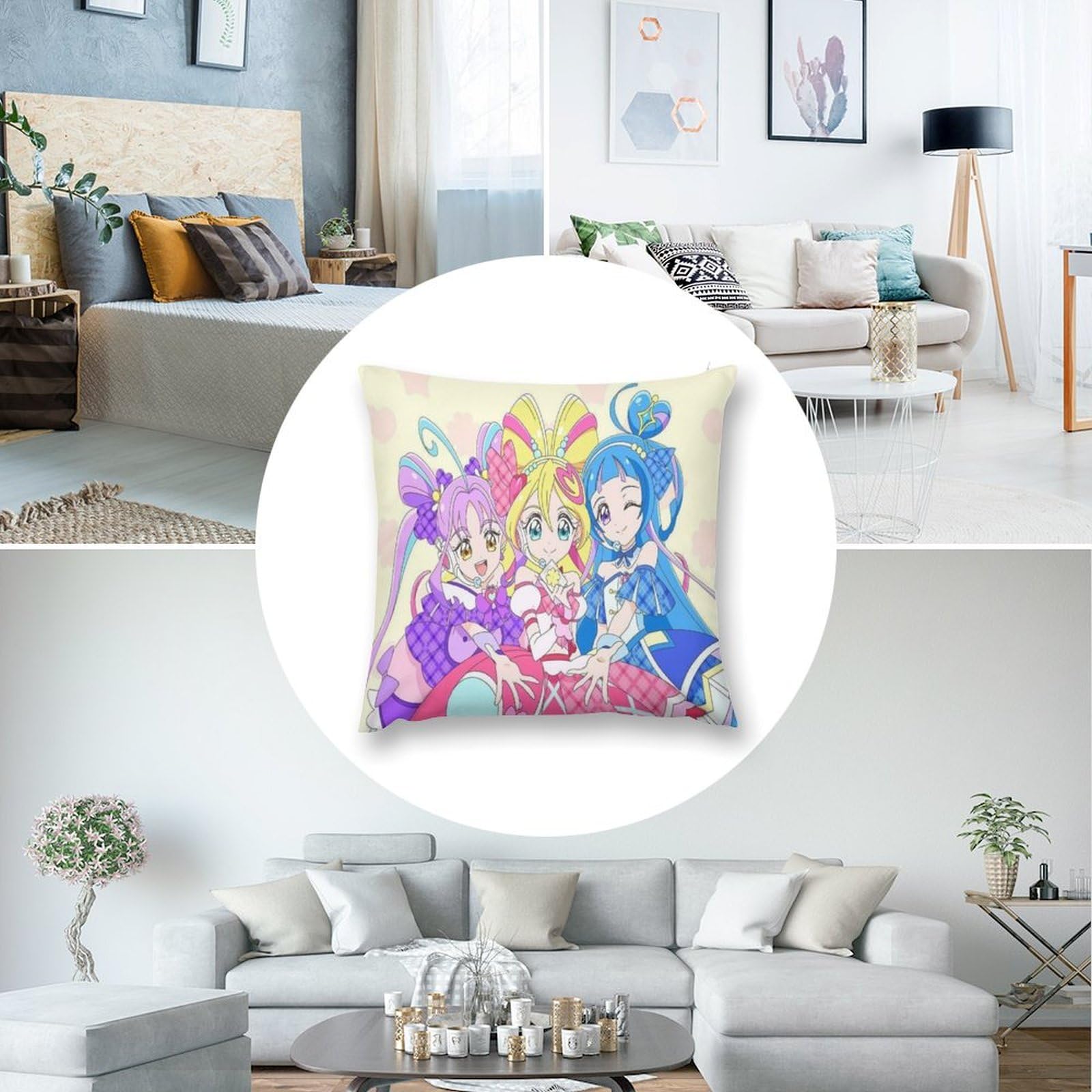 Amazon｜キミとアイドルプリキュア♪両面印刷枕カバー腰枕カバー室内