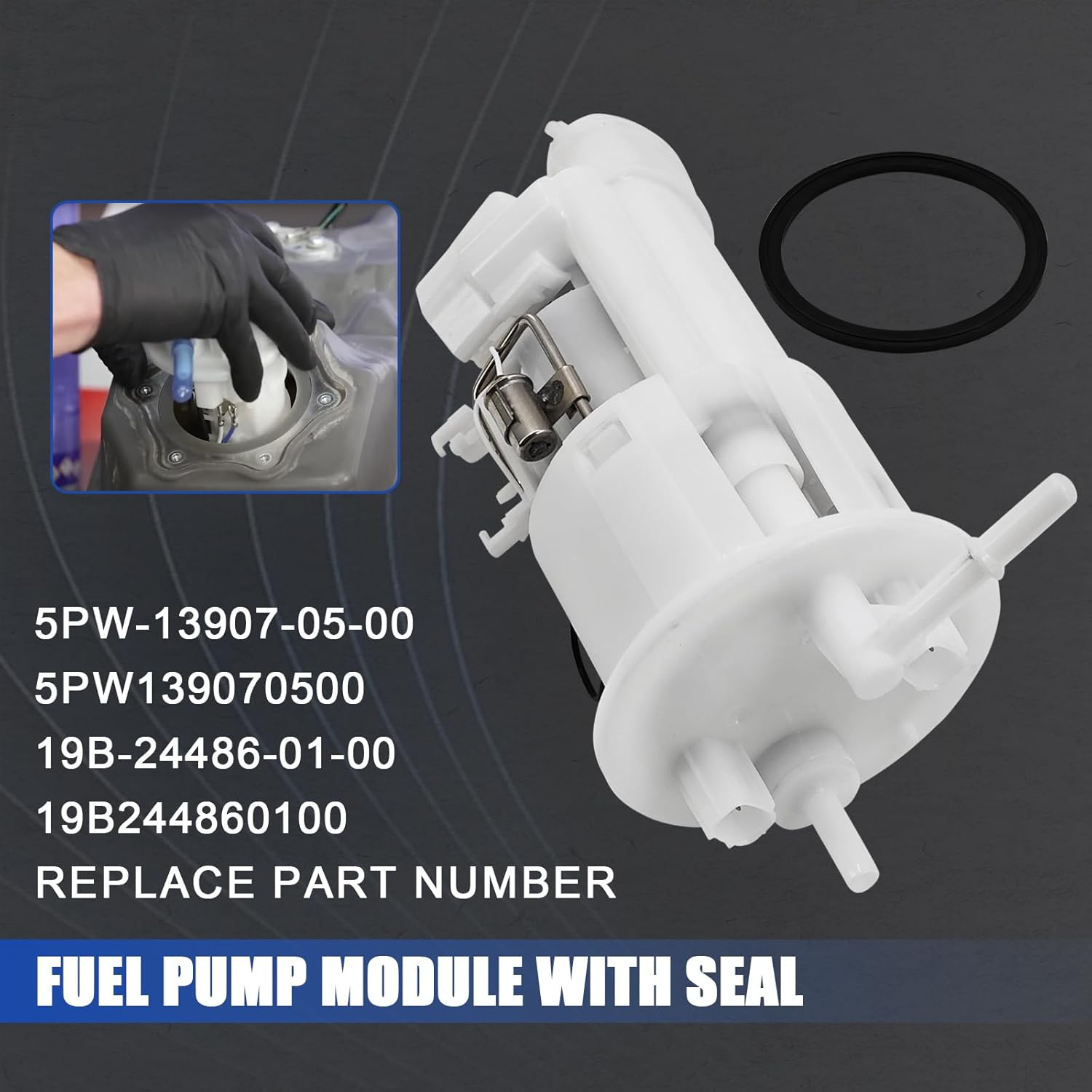 5PW-13907-05-00 Fuel Pump Module Assembly with Seal Replacement for Yamaha YZF-R1 2002-2006 for YZF-R6 2003-2005 for YZF-R6S 2006-2009 Replace# 5PW139070500 19B-24486-01-00 19B244860100