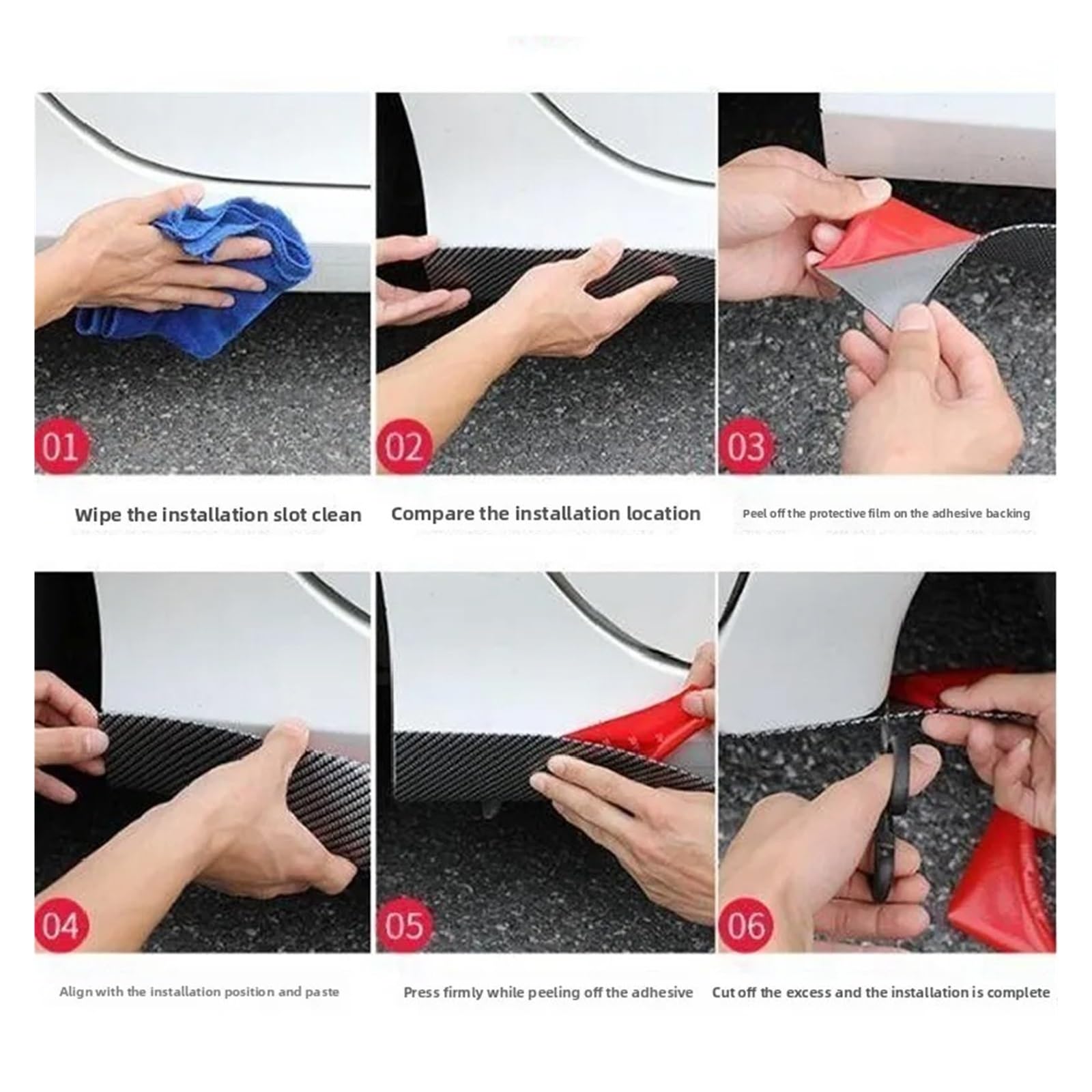 Strisce Di Protezione Del Davanzale Della Portiera Dell'auto Adesivo Anticollisione Per Paraurti Automatico In Fibra Carbonio Protezione Bordi Portiere(Carbon Fiber 7cm)