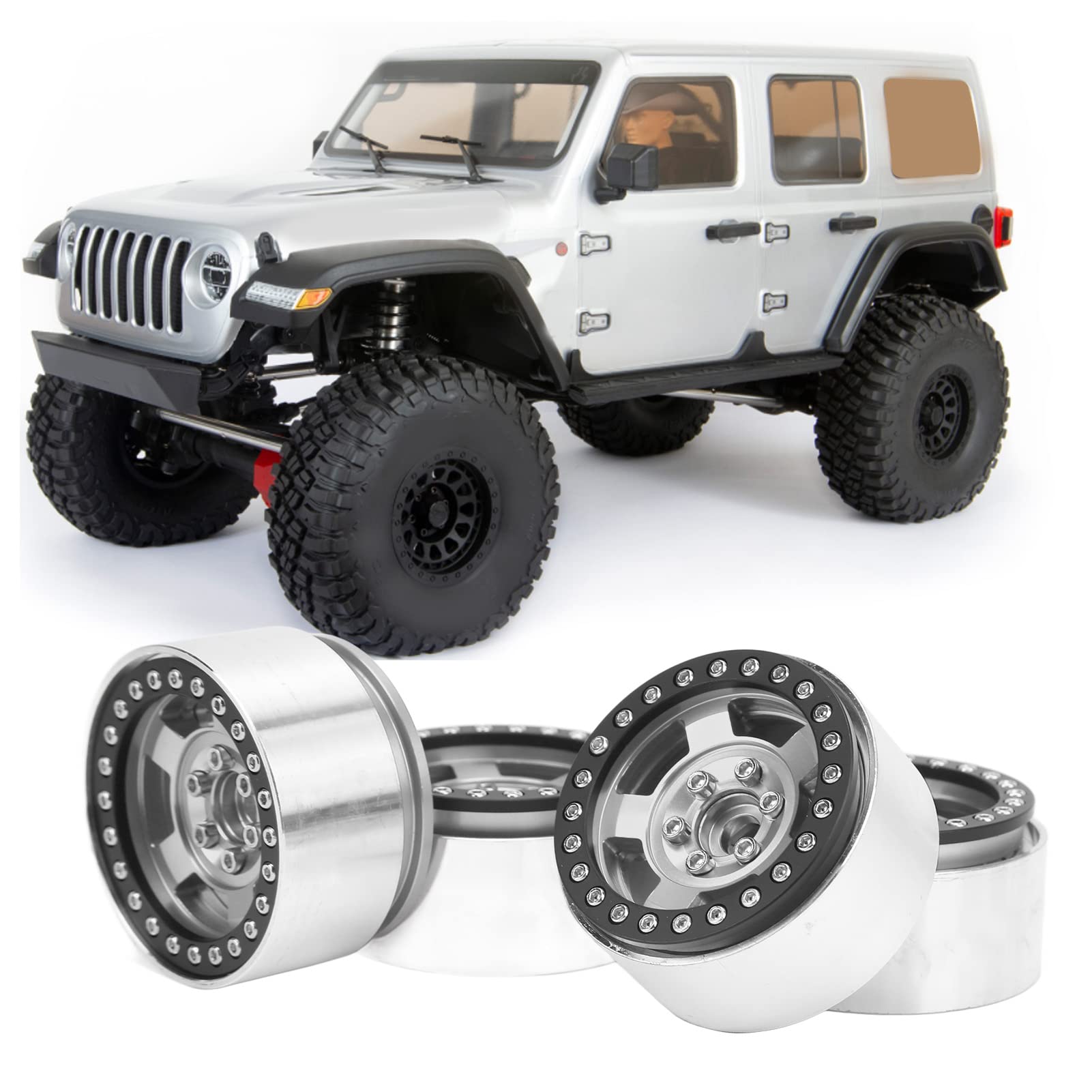 4 szt. Felgi kół RC 1,9 cala Wymiana metalu RC Koło samochodu SCX10 90046 AXI 03007 MST 1/10 RC Car (Koloru)