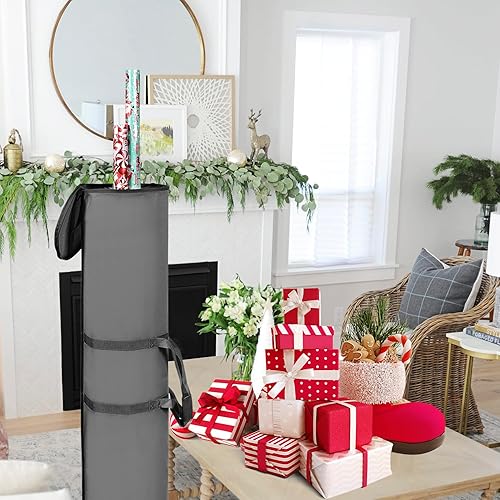 Miniatura 4 de ProPik Bolsa de almacenamiento de papel de regalo  Organizador de papel de regalo  Paquete de 2 almacenar hasta 48 rollos de 40 pulgadas de largo