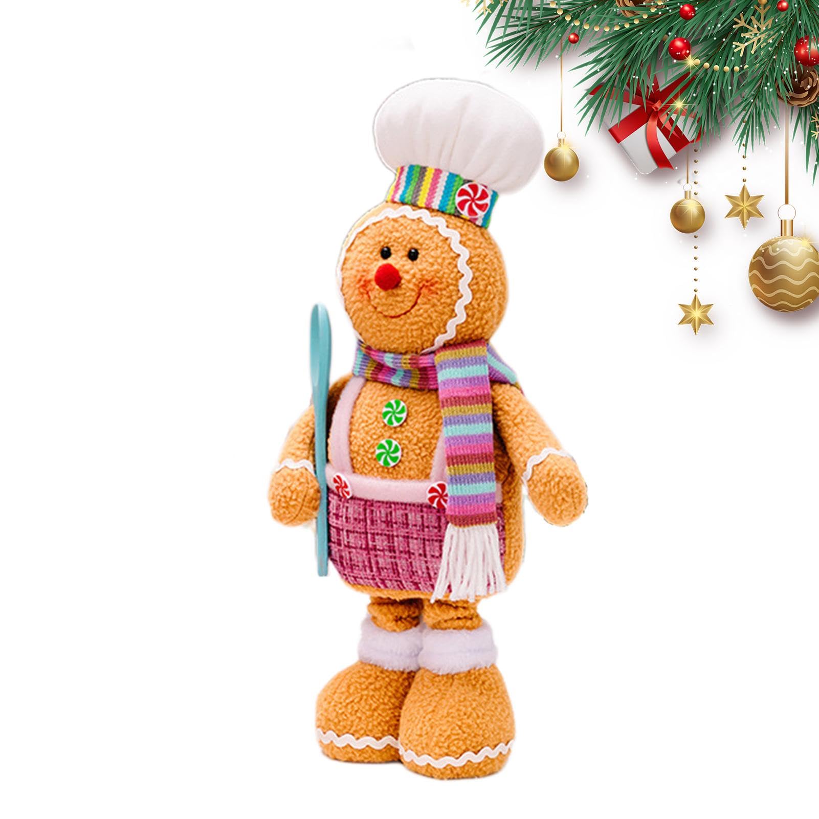 Poupées en peluche en pain d'épices aux finitions soignées pour Noël