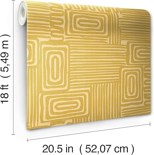 Miniatura 5 de RoomMates Emily Rayna Yellow Pathways - Papel tapiz para despegar y pegar, RMK12744PLW