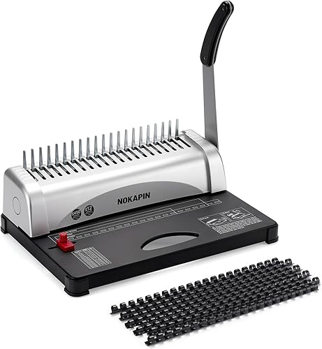 Máquina de encuadernación, máquina de encuadernación de libros de 21 agujeros, 450 hojas, máquina de encuadernación de peine con kit de iniciación,