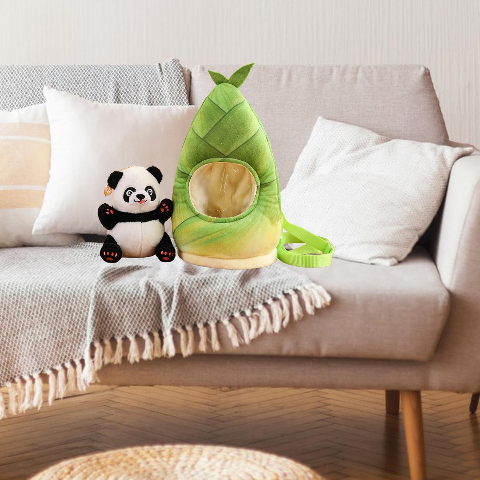 Almencla Peluche a Forma di Panda, Decorazioni per Divano, Regali di Compleanno, Giocattolo per La Nanna, con Giocattoli in bambù, per Bambini, Adulti, Ragazzi, Stile c