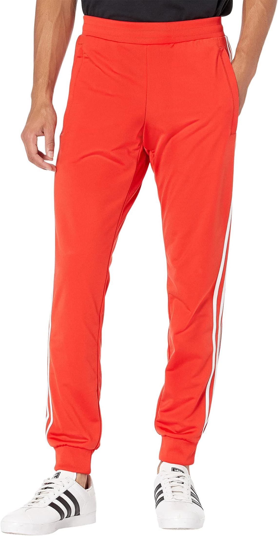 adidas red and white striped pants