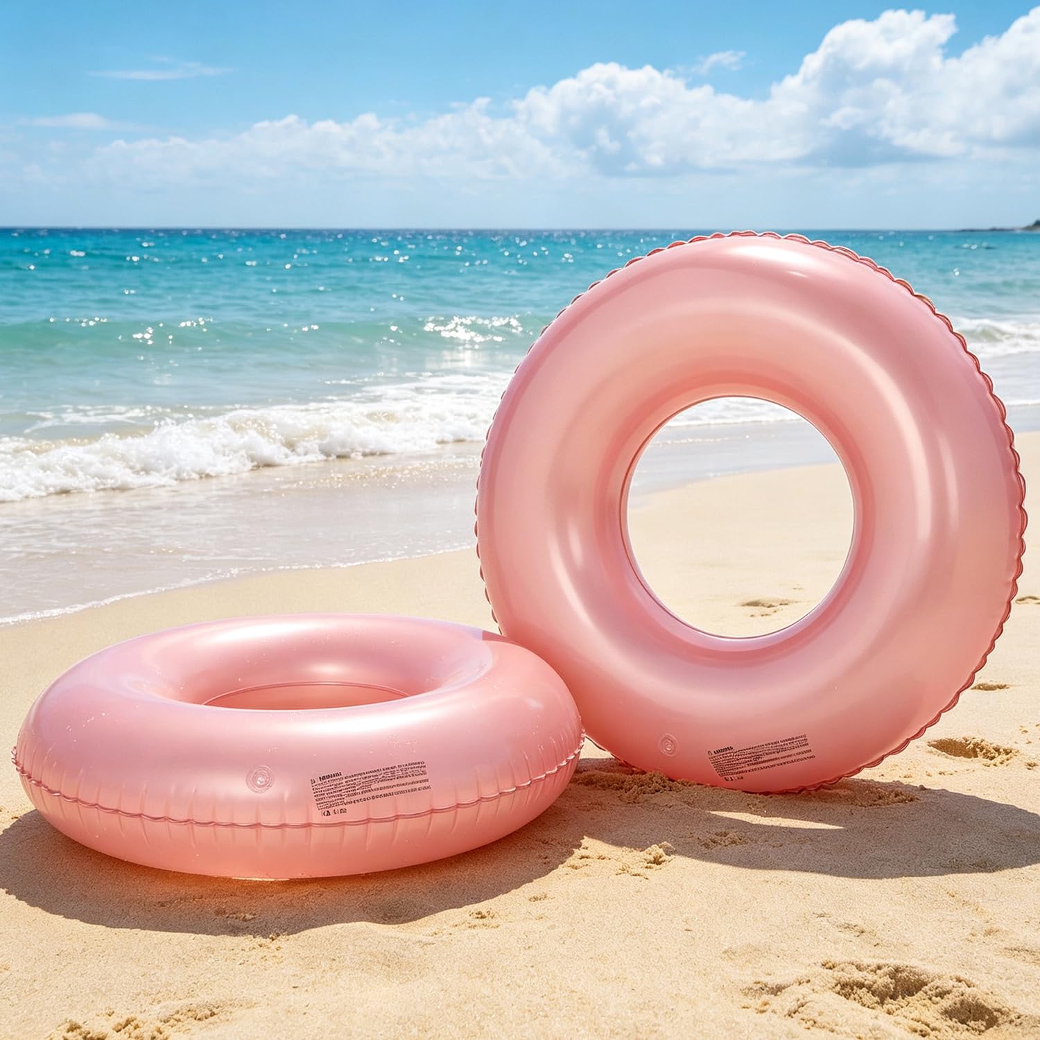 Lot de 4 flotteurs tropicaux pour adultes - Grande bouée de natation pour adultes, adolescents et adultes - 89,9 cm - Tubes gonflables - Pour l'été, la plage, les enterrements de vie de jeune fille