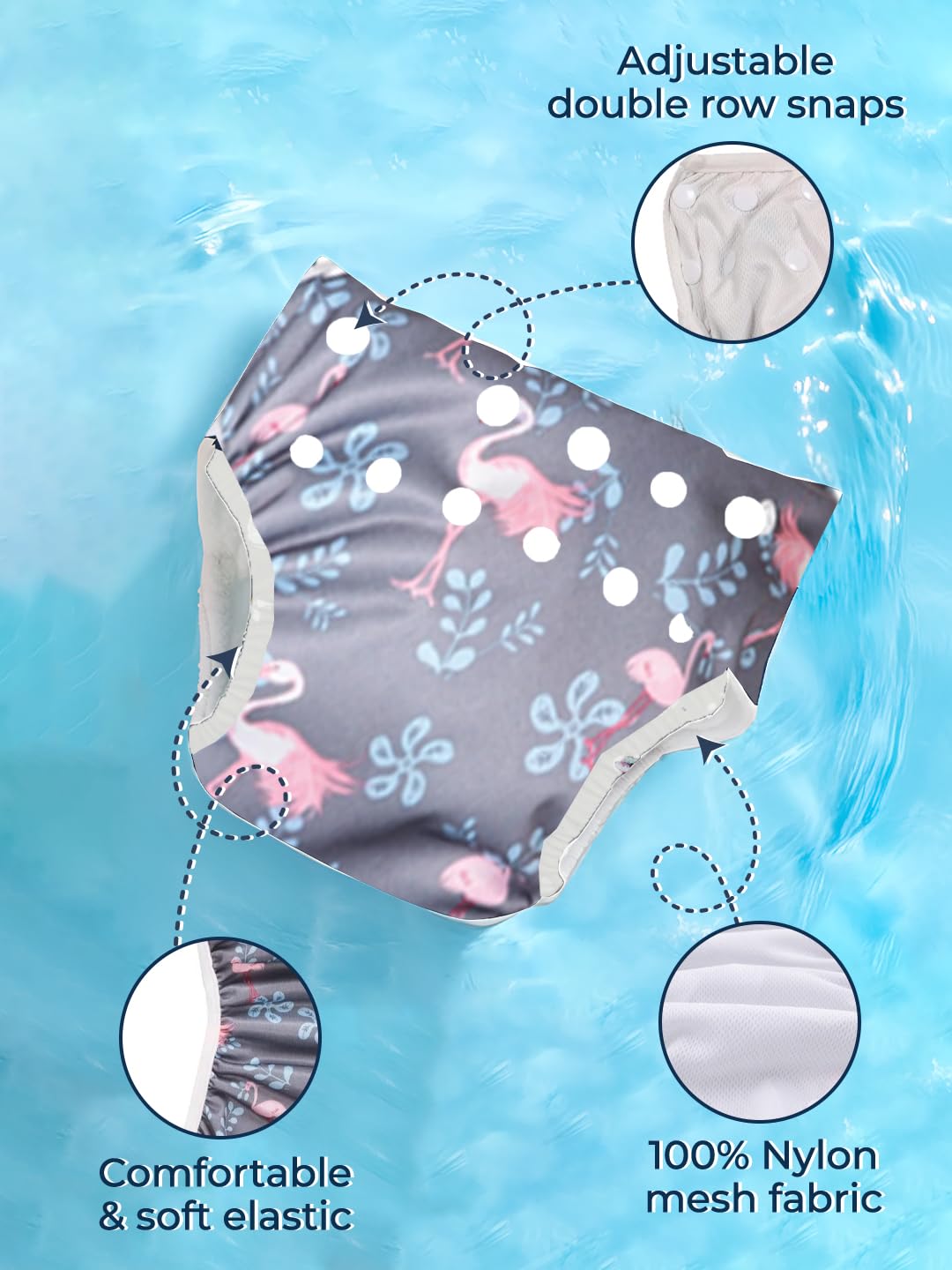 POLKA TOTS Premium Reusable Swim Diapers for Babies | Waterproof & Adjustable Swimming Diaper with Skin-Friendly Fabric | Easy to Clean Swimsuit Diaper for Baby Boys & Girls |12-24 M 4