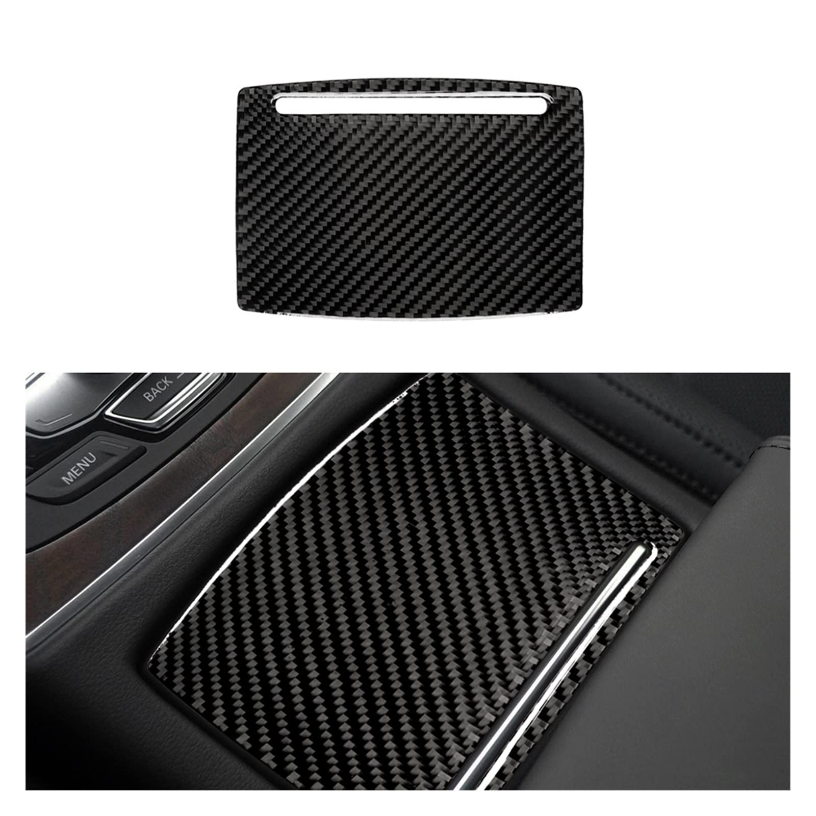 Wnętrze samochodu Panel kubka na wodę z włókna węglowego kalkomania pokrywa tapicerka pasuje do Audi A6 S6 C7 A7 S7 4G8 2012-2018 Auto akcesoria do wykończenia osłona naklejek zestawy