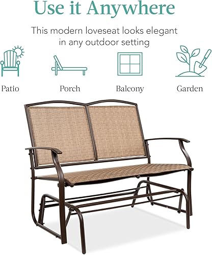 Miniatura 7 de Best Choice Products silla mecedora, para exteriores, para 2 personas