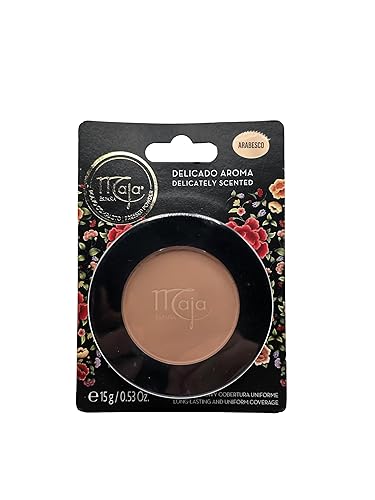 Maja Polvo Compacto, Polvo de maquillaje compacto para brindarte una cobertura uniforme, Sin Imperfecciones, Acabado Mate, Sin Brillo, Larga