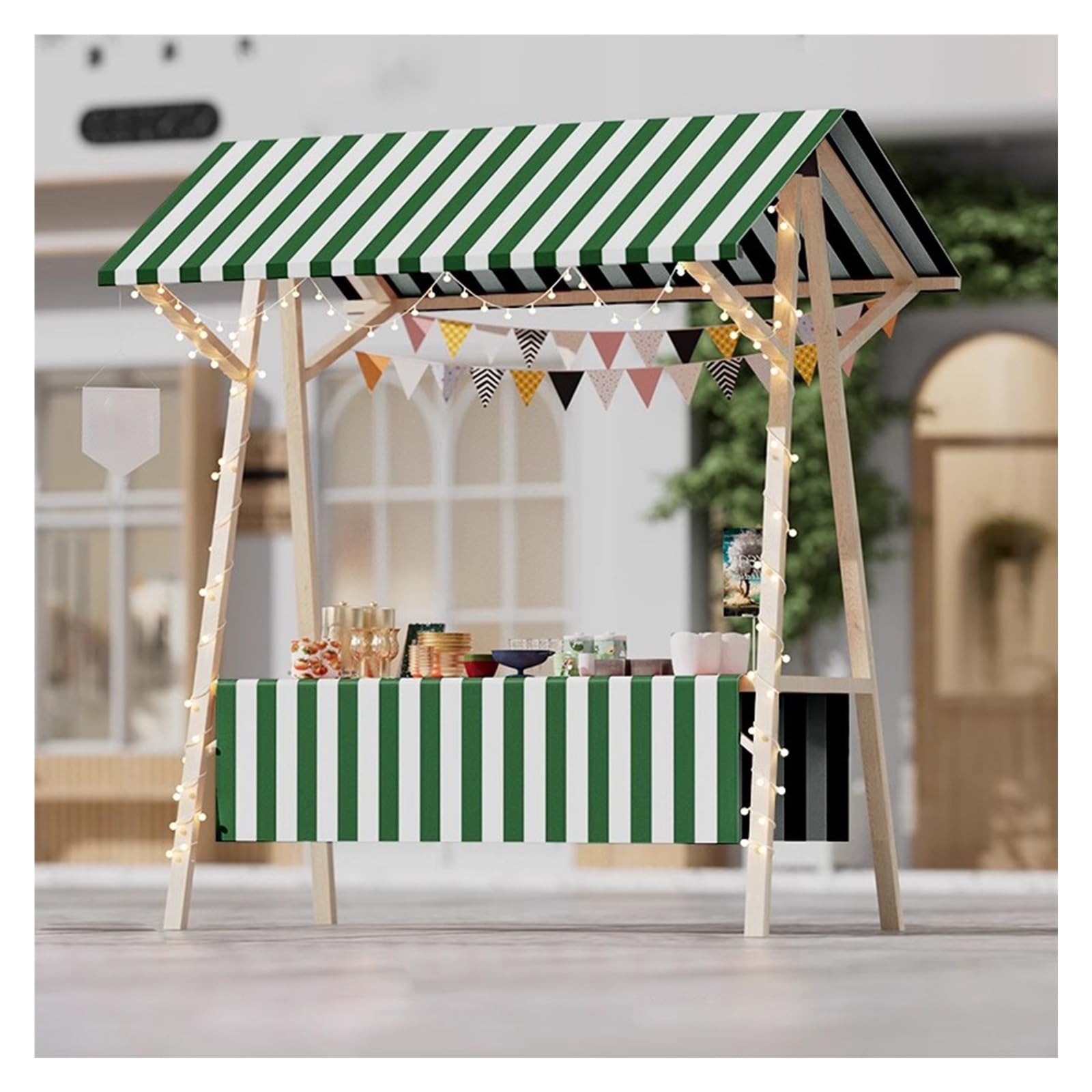Foldable Vendor Cart on Wheels, Lightweight Market Stall Display Stand for Food and Flower Sales, Portable Folding Solution for Vendors