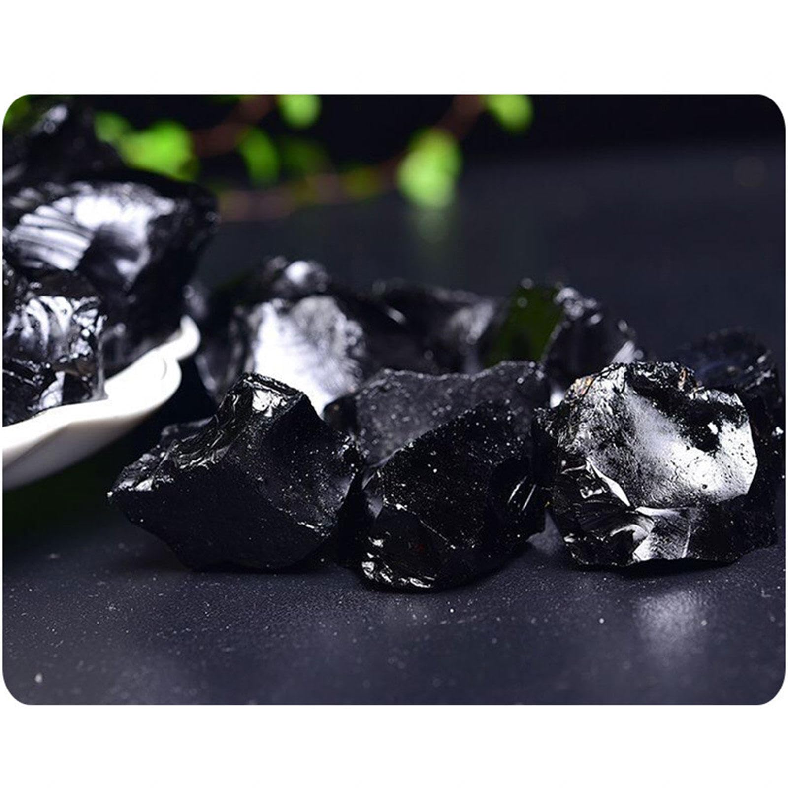 Juego de Cristales de Piedras Crudas de Obsidiana Negra a Granel de 2,2 Libras - Piedra Obsidiana - Piedras Crudas para Caer – Wicca y Curación de Cristal Energético,2-3cm