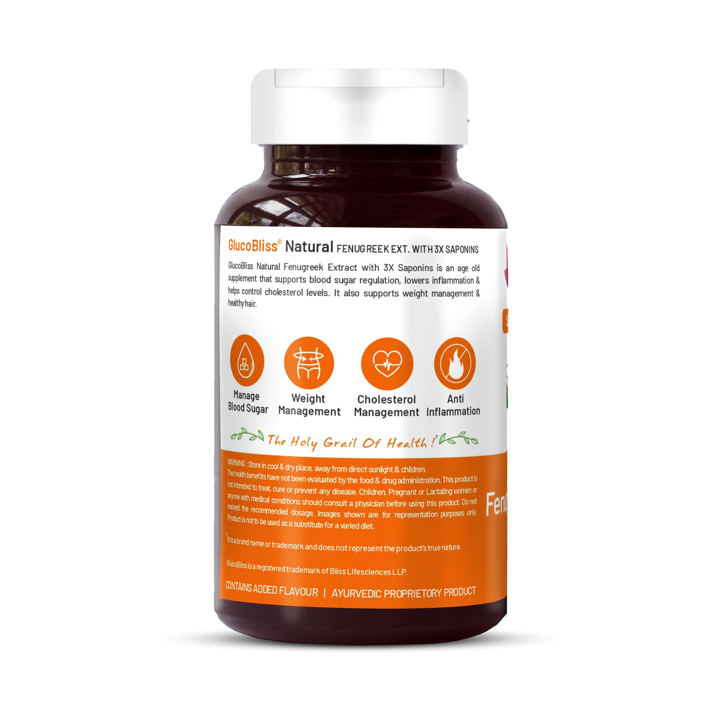 Bliss Welness Pure Fenugreek Extract with 3X Saponins 1000mg Ayurvedic Herbal Supplement - 60 Vegetarian Capsules - Image 2 thumbnail