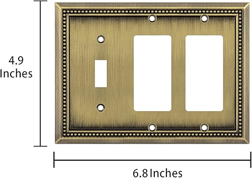 Vista 131 de Henne Bery Sunken Pearls - placa decorativa de pared para interruptor (Palanca simple, 2 unidades, níquel satinado)
