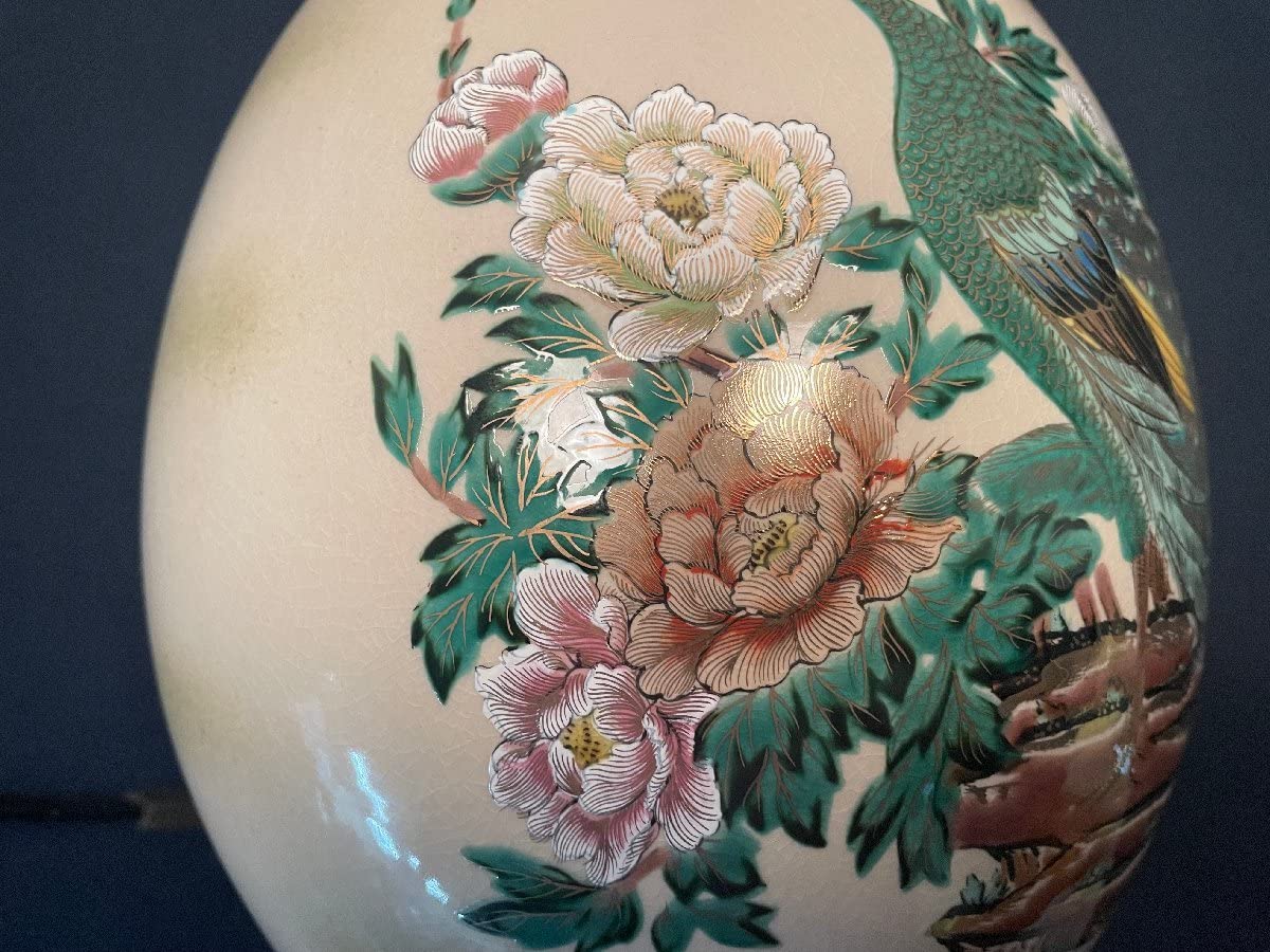 1063  九谷焼　色絵花瓶　花鳥図案　時代物 1063 九谷焼色絵花瓶花鳥図案時代物