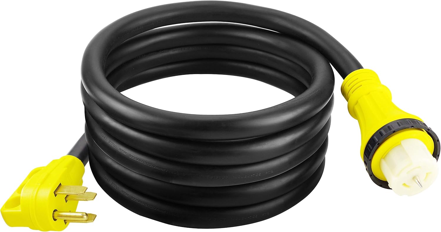 Flash Deals - 60% OFF XUANHUA 25FT 50Amp Heavy Duty RV Extension Cord with Twist Lock Connector and Easy Removal Handle,NEMA 14-50P toSS2-50R Outlet Generator Cord,125V/250V for Trailer, Camper, Motorhome