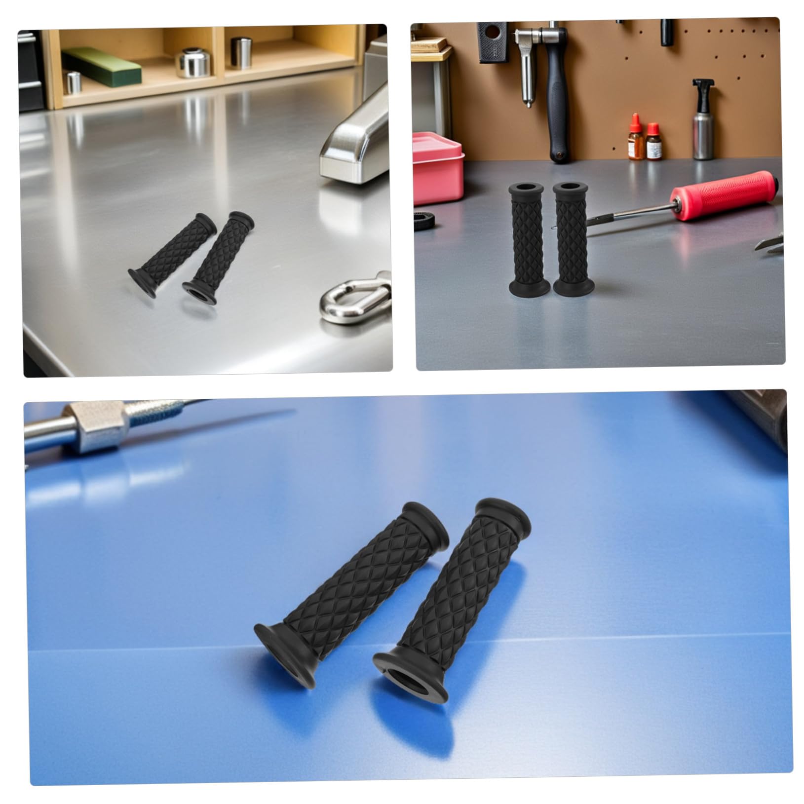 Mikinona 4 Paires Grips de vélo de saleté accessoires de vélo de saleté poignées universelles du guidon poignée en caoutchouc Black