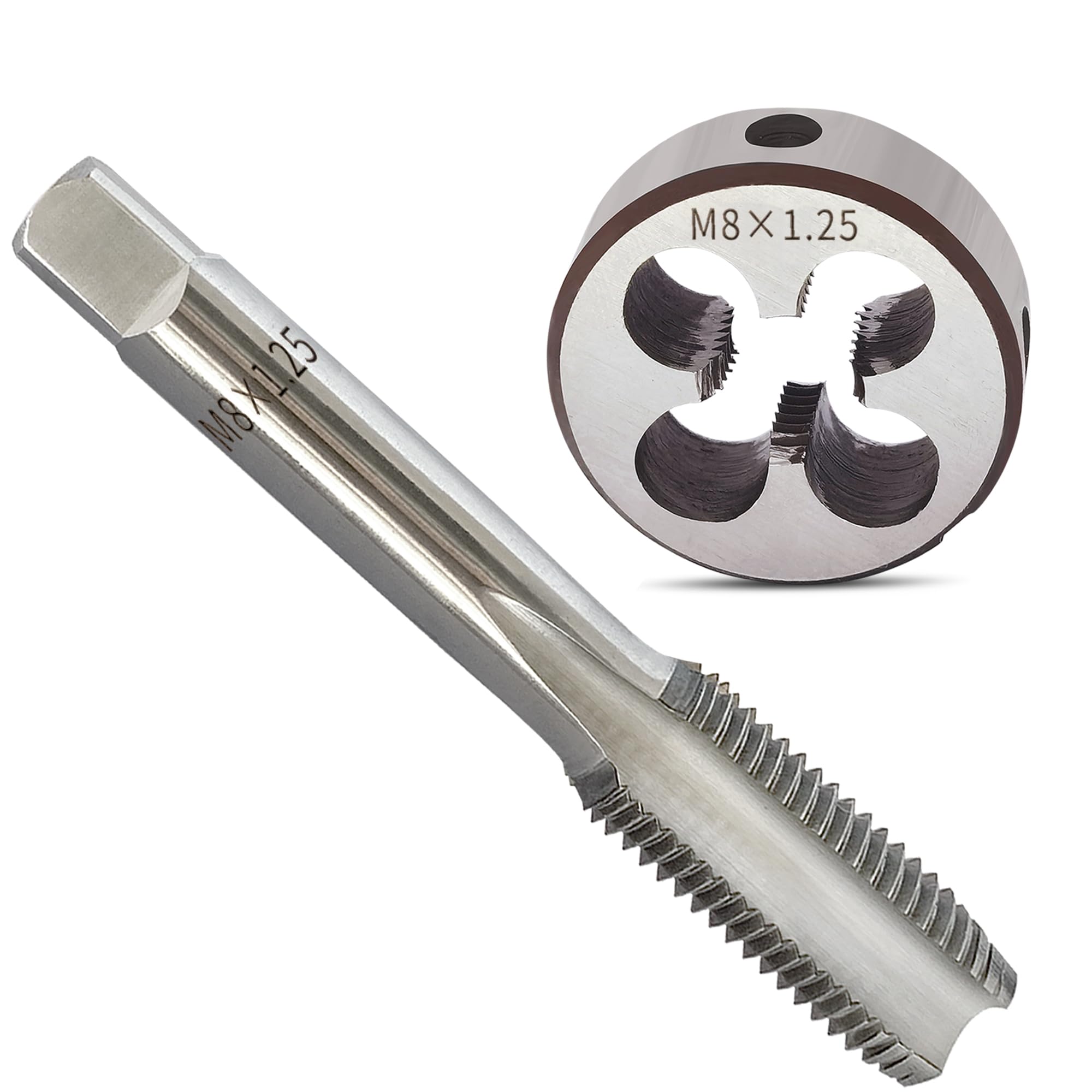 M8 x 1.25 Tap and Die Set, Metric Right-Hand M2 HSS M8x1.25 Tap Die Set