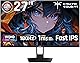 KTC 27インチモニターWQHD (2560x1440) Fast IPS 180Hz 1ms 124%sRGBゲーミングモニター低ブルーライトフリッカーフリーFreeSync & G-Sync対応高輝度300cd/m PS5対応HDMI×2 DP×2 3年保証H27T22S
