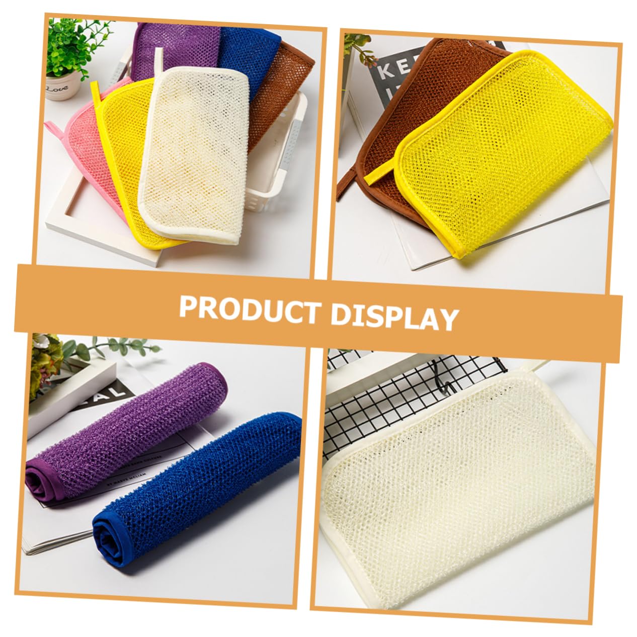 ARTSEWPLY 2Pcs Exfoliating Shower Towel Durable Net Bath Scrubber Skin Friendly Hand Towel for Exfoliation and Rich Lightweight Portable Design Random Colors