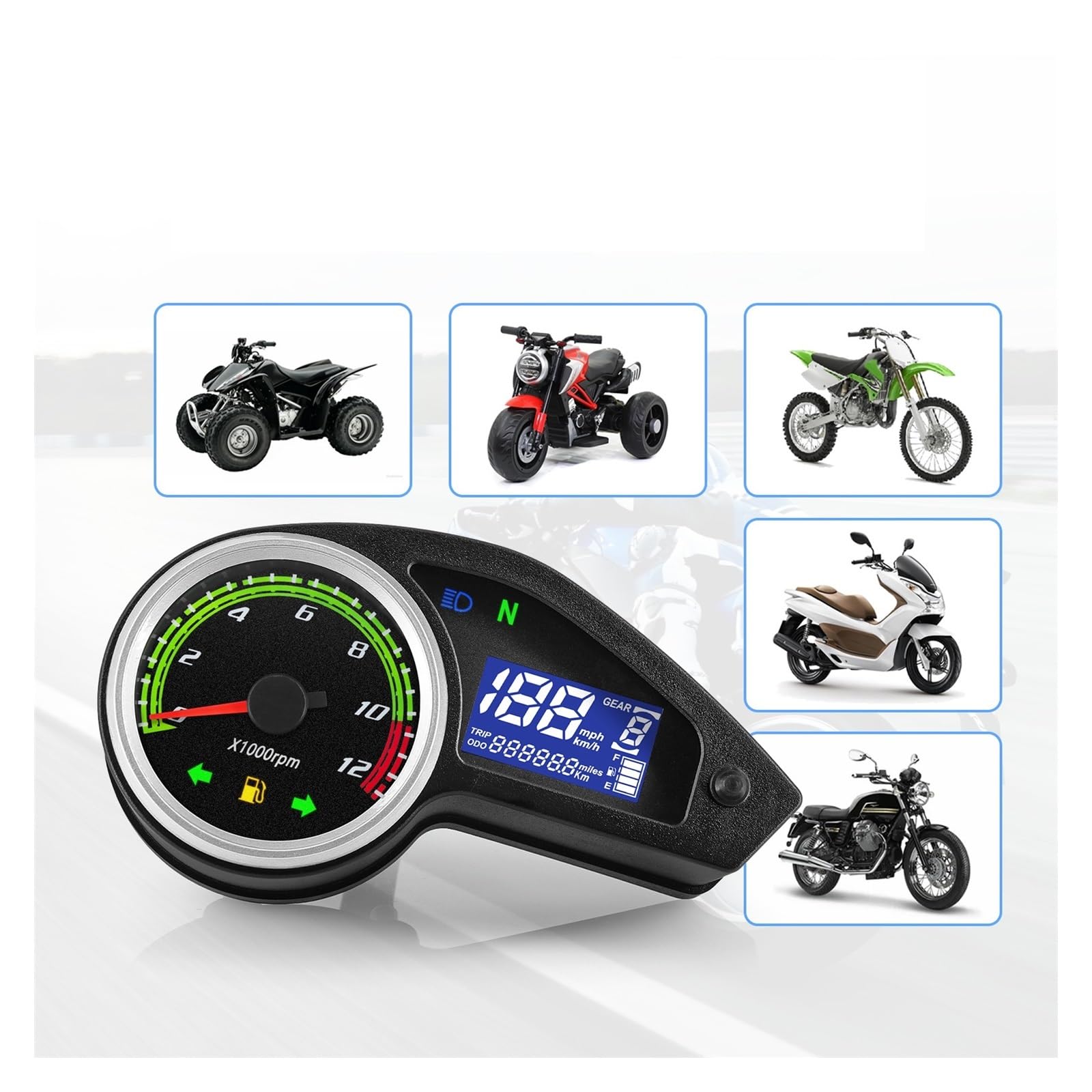 Moto Tachimetro Gauge Tachimetro Per Motocicletta Strumento Digitale Tachimetro Contagiri Indicatori Livello Carburante Per GY200 Per Enduro 250