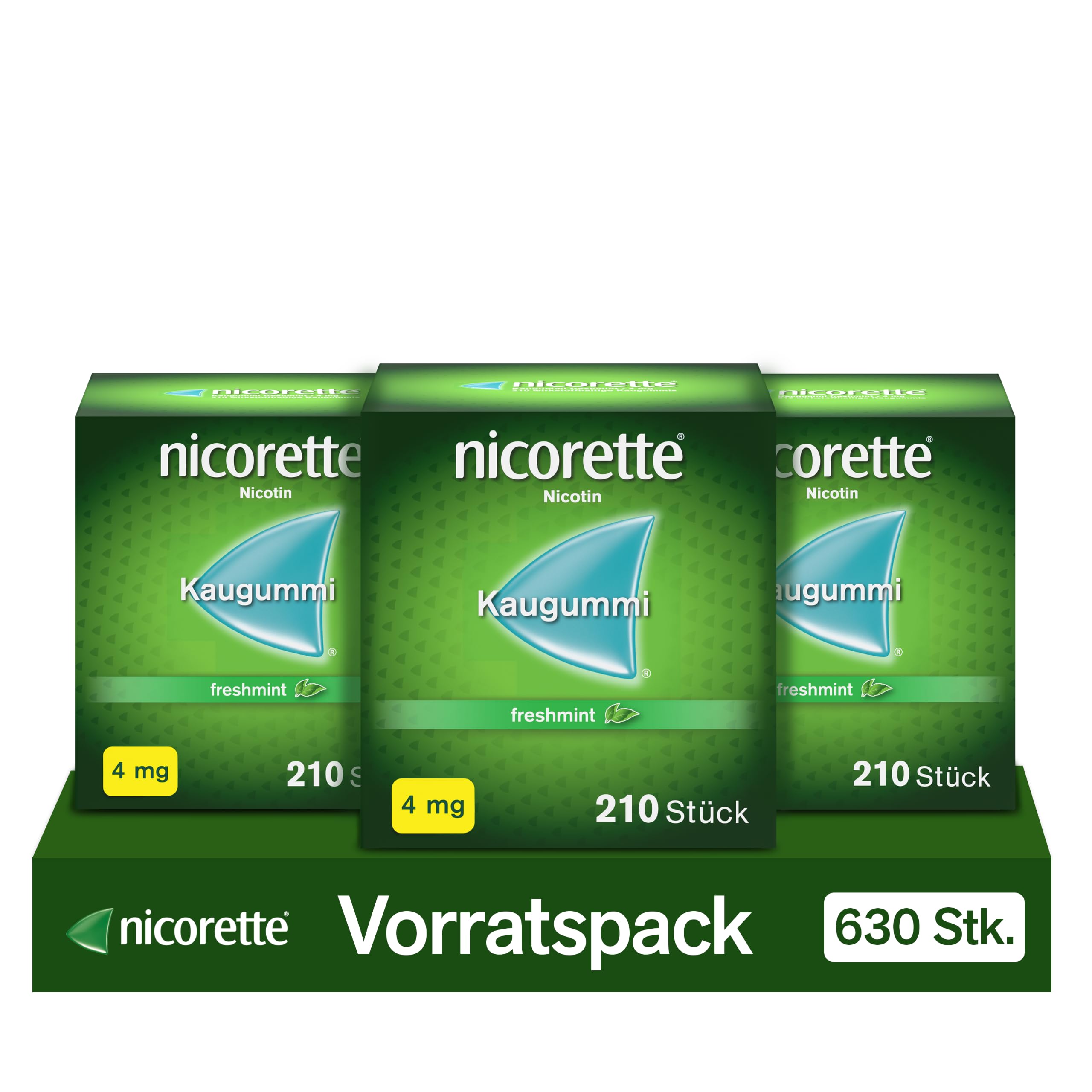 Nicorette Kaugummi Freshmint 4 mg, 3x 210 Stück