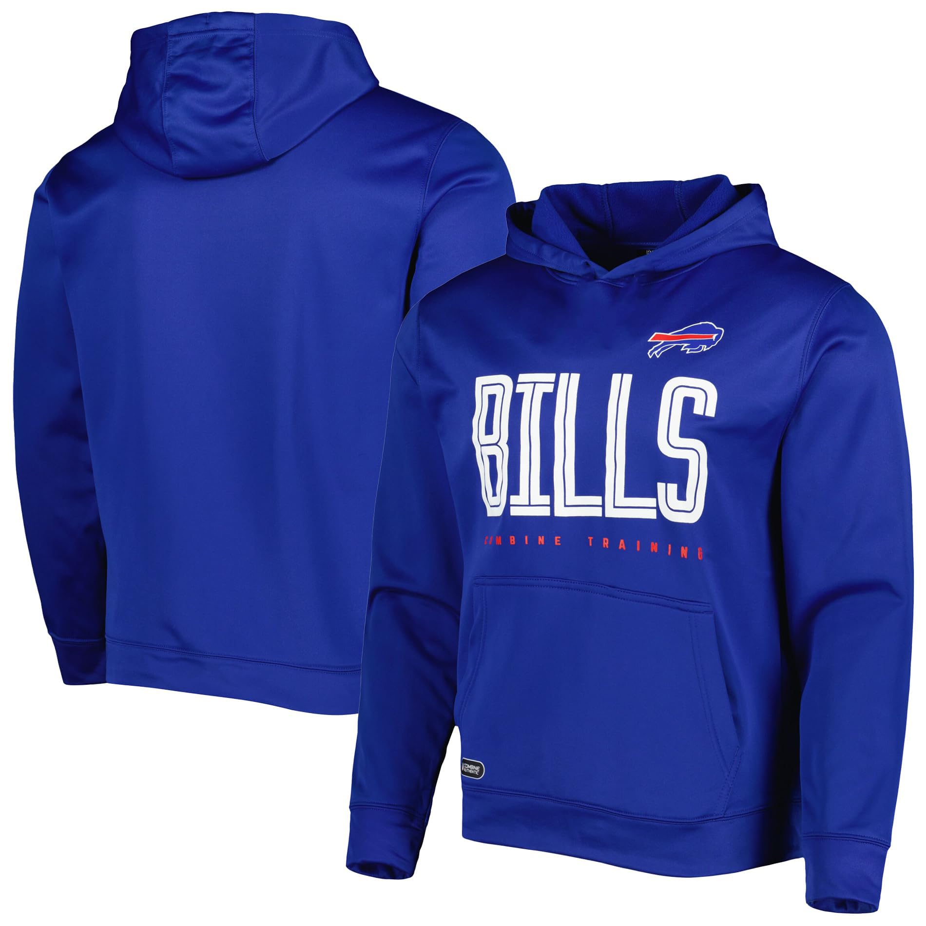 Outerstuff Buffalo Bills Nfl Youth 8-20 Huddle Up Team Color Performance Primary Logo Pullover Hoodie, 10-12