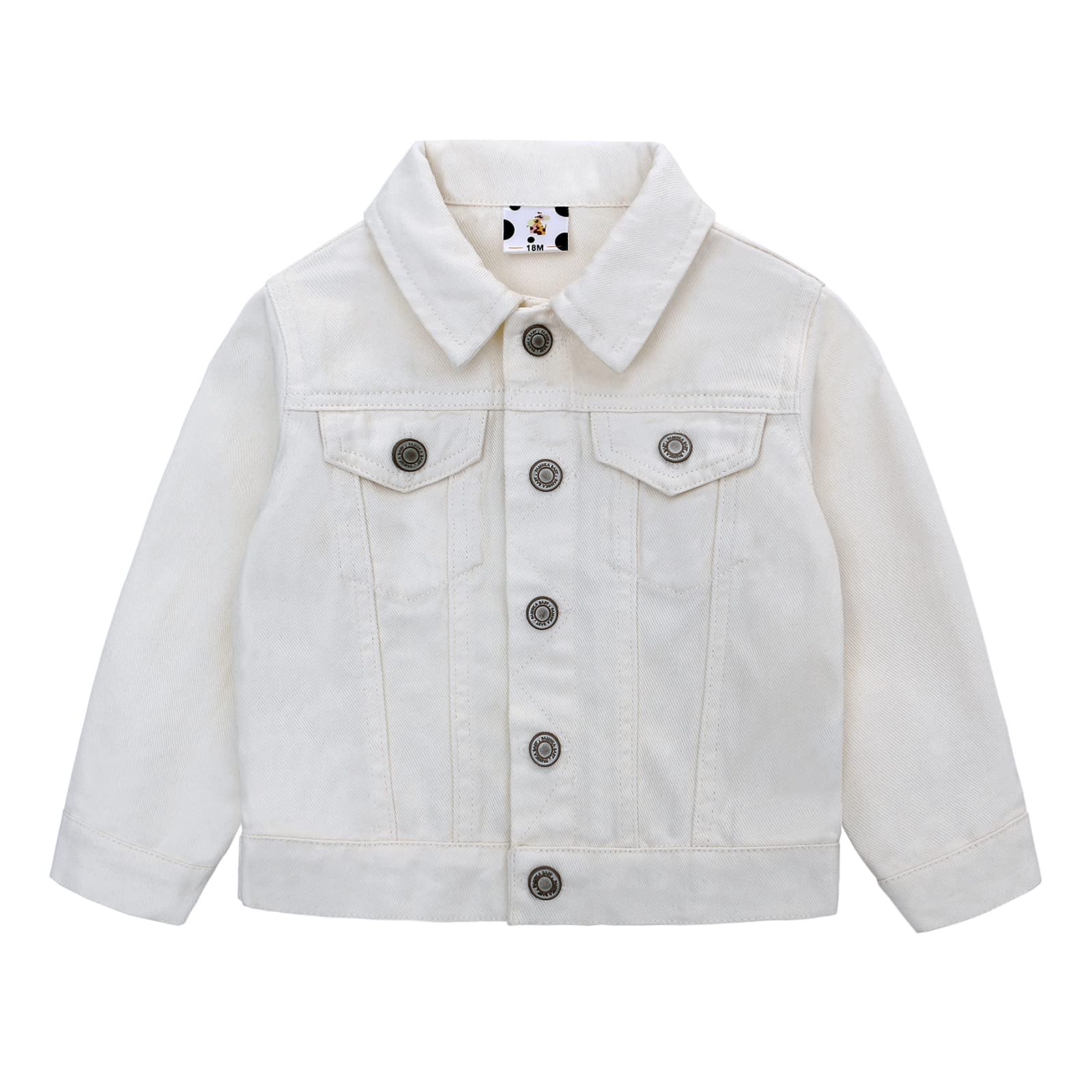 famuka Bambino Bambina Giacche e cappotti Bimbo Bimba Unisex Giacca Jeans Denim Cappotti e giacche (Bianco, 24M)