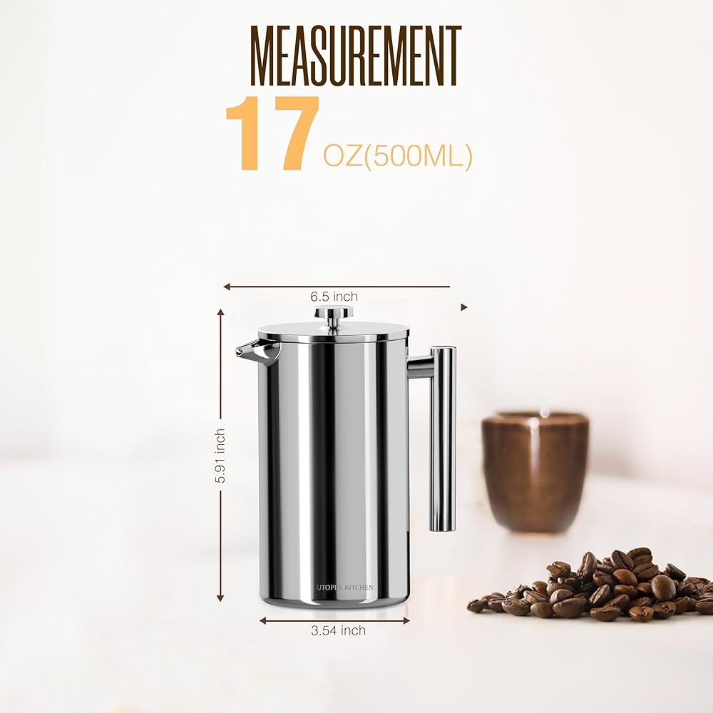woody press（TH2）32BRN Amazon.com: Utopia Kitchen French Press Coffee Maker, Double