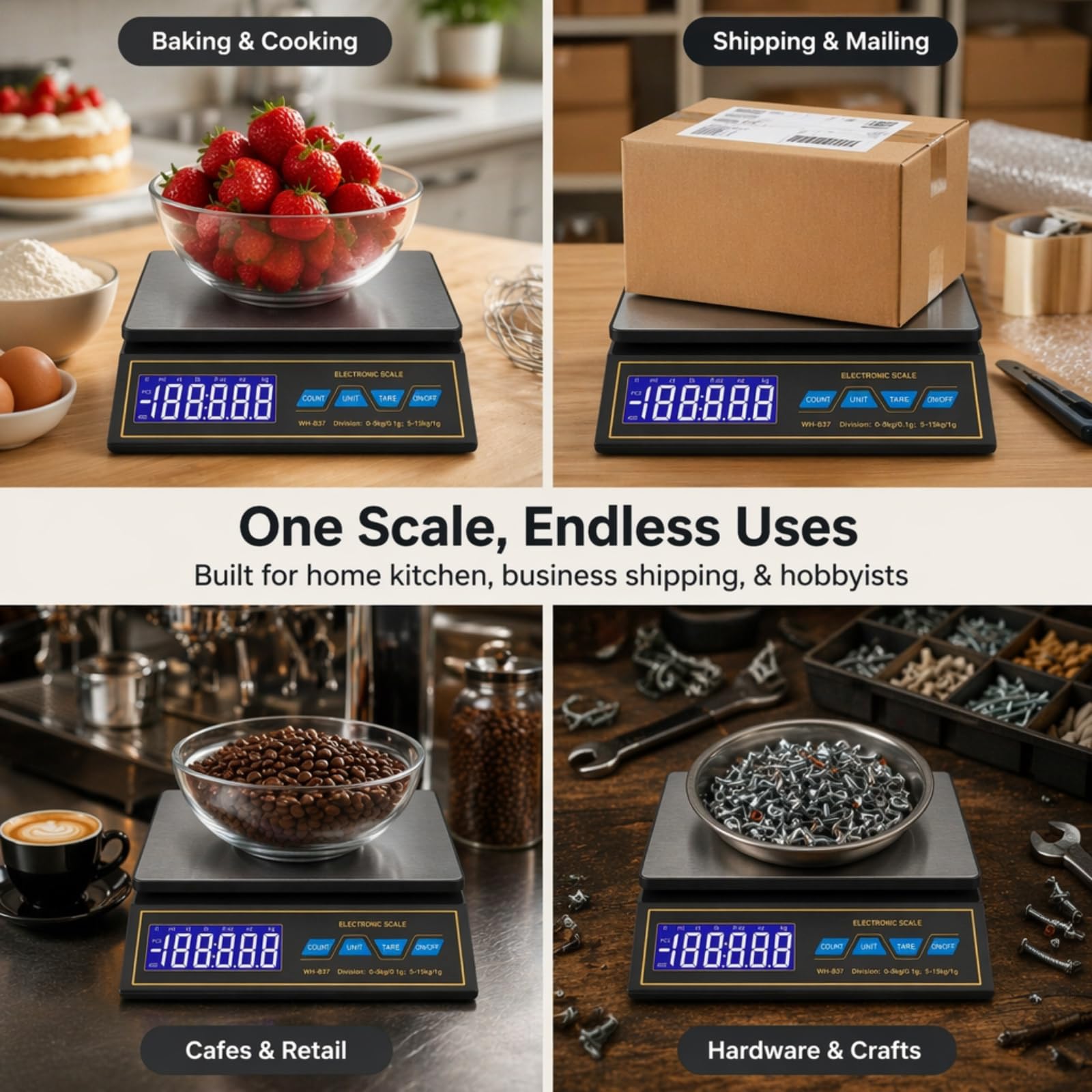 Balance de cuisine numérique 30 kg/0,1 g, précision en acier inoxydable avec comptage PCS et tare, 9 unités de mesure, arrêt automatique, USB-C rechargeable pour balance à café, viande, pâtisserie