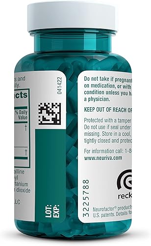Miniatura 18 de NEURIVA Suplemento cerebral nootrópico descafeinado original probado clínicamente para memoria, concentración y concentración, neurofactor y