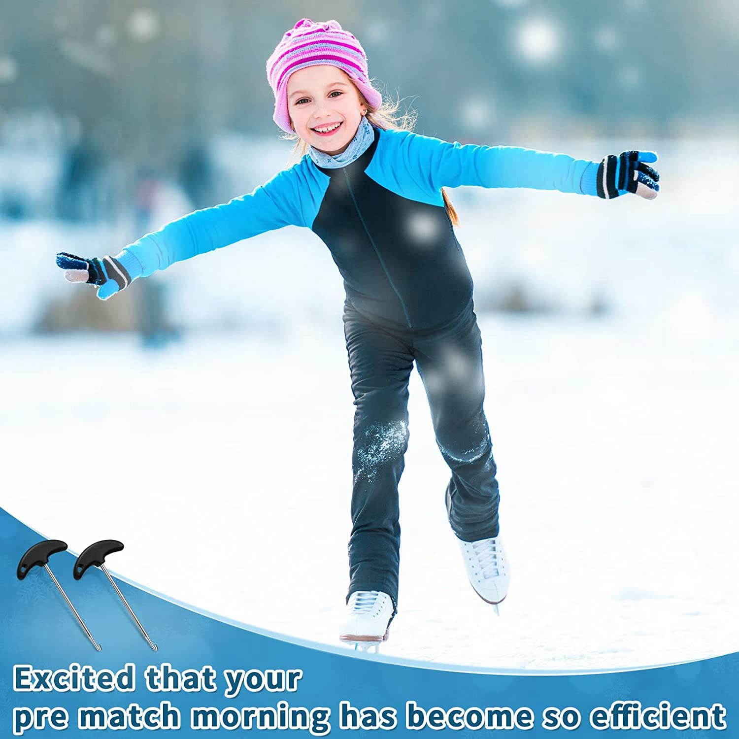 Tendeur De Lacets Pour Patins - 2 Pièces, En PP Et Acier Inoxydable, Pliable, Pour Patins à Glace/roulettes